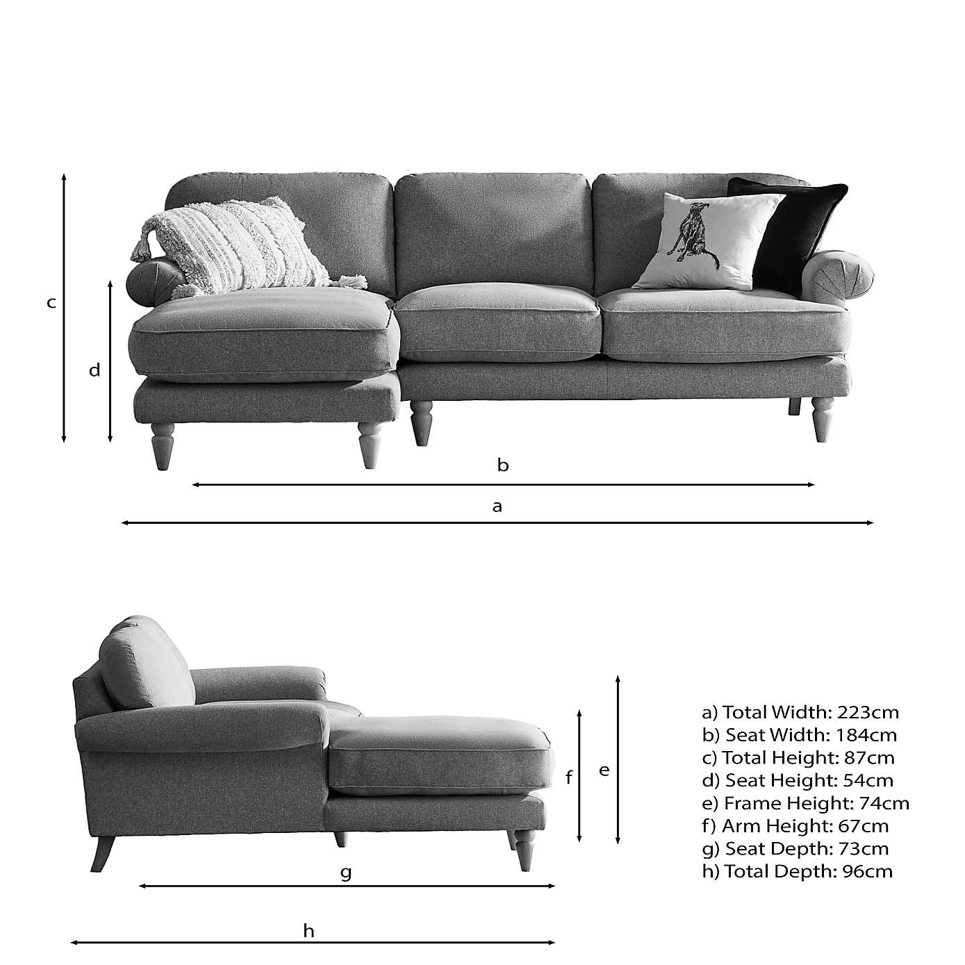 Jolene Soft Texture Corner Chaise Sofa