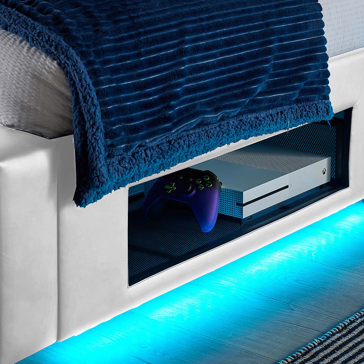 X Rocker Living Ava TV Bed with LED Lights and TV Mount