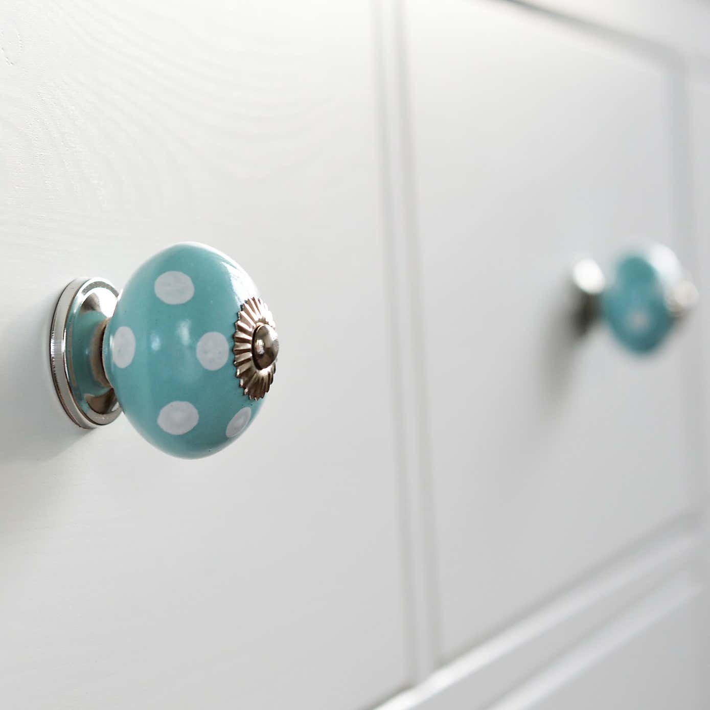 Pack of 6 Nicola Spring Spotted Round Drawer Knobs