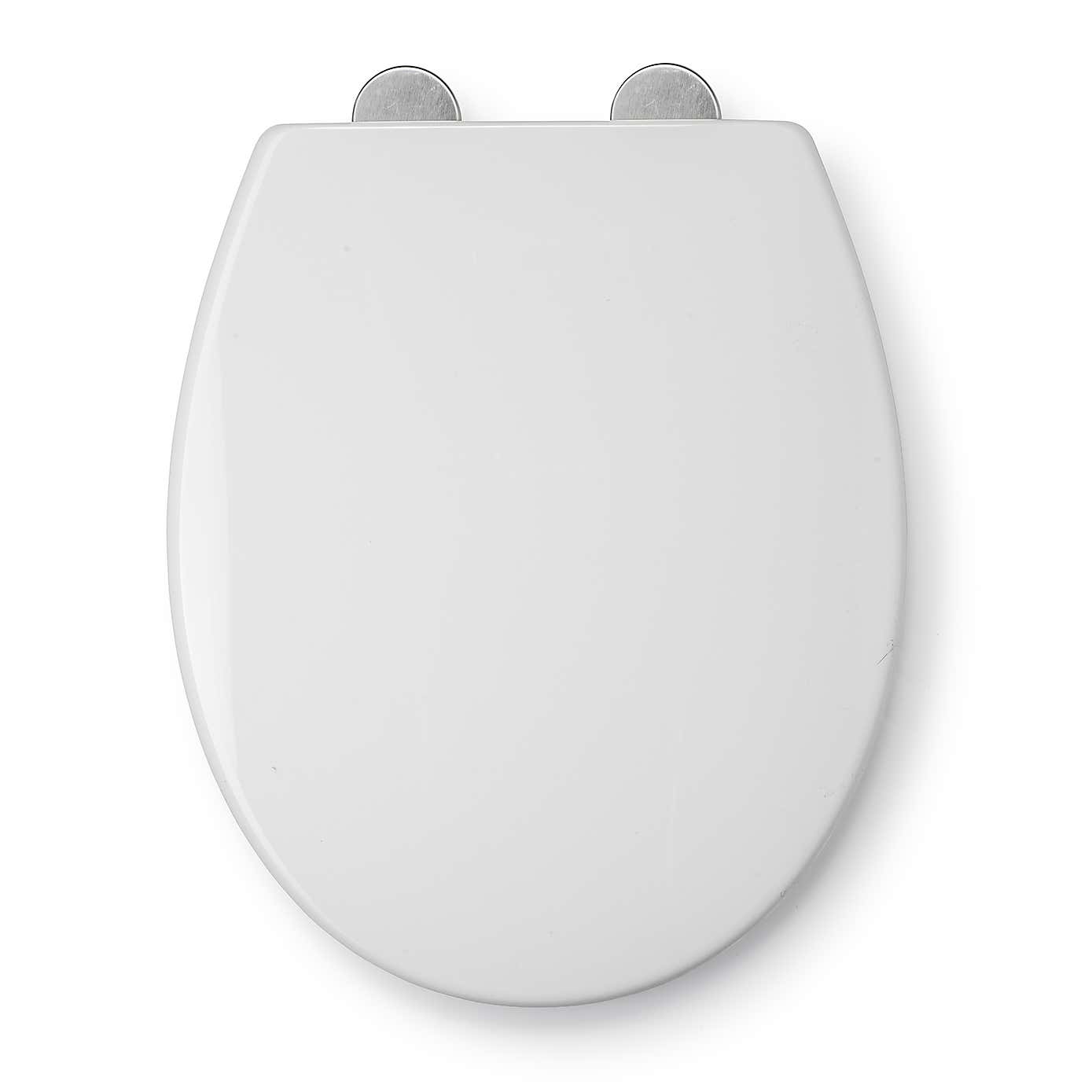 Croydex Corvo White Stick-n-Lock Oval Toilet Seat