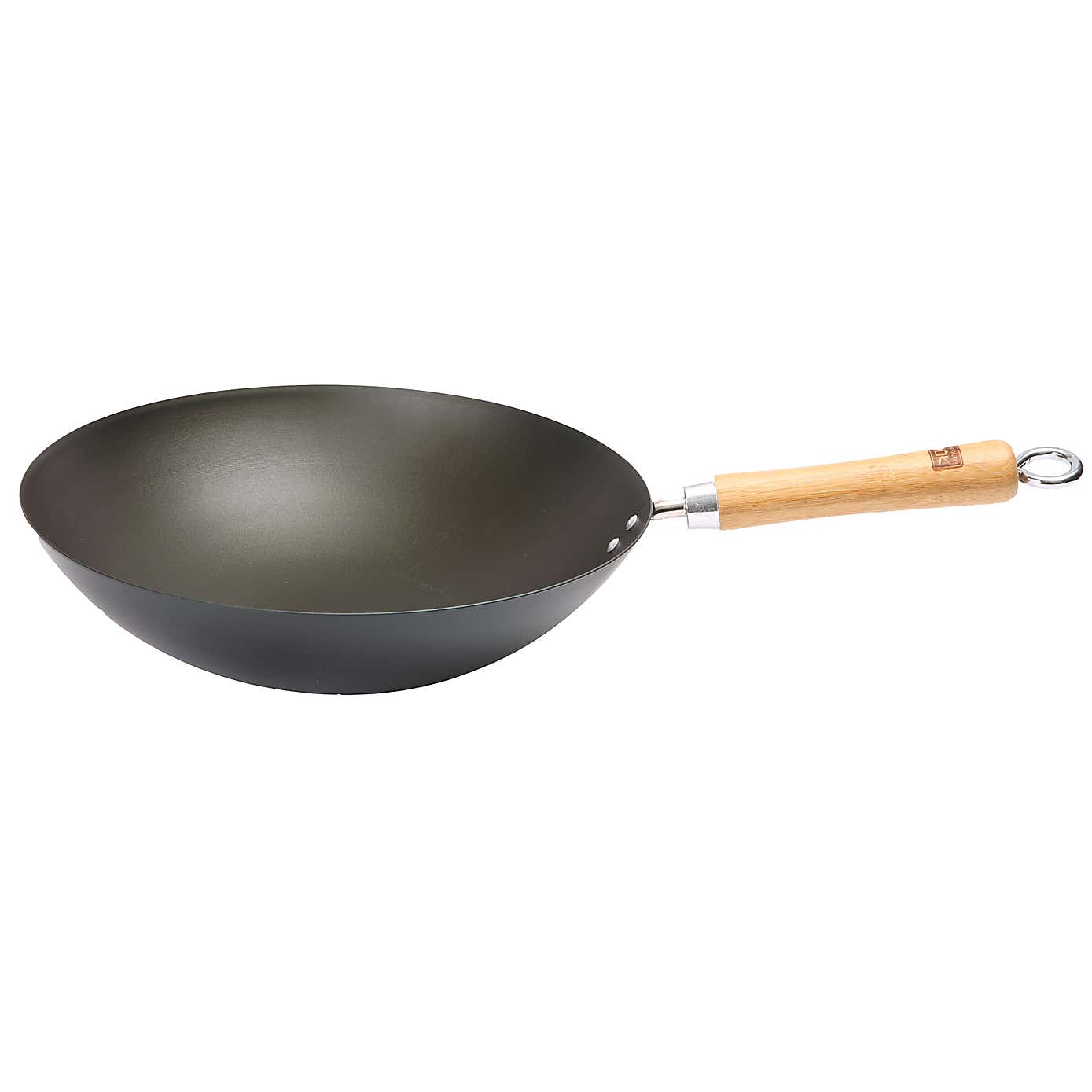 School of Wok 33cm Round Bottom Pre Seasoned Carbon Steel Wok