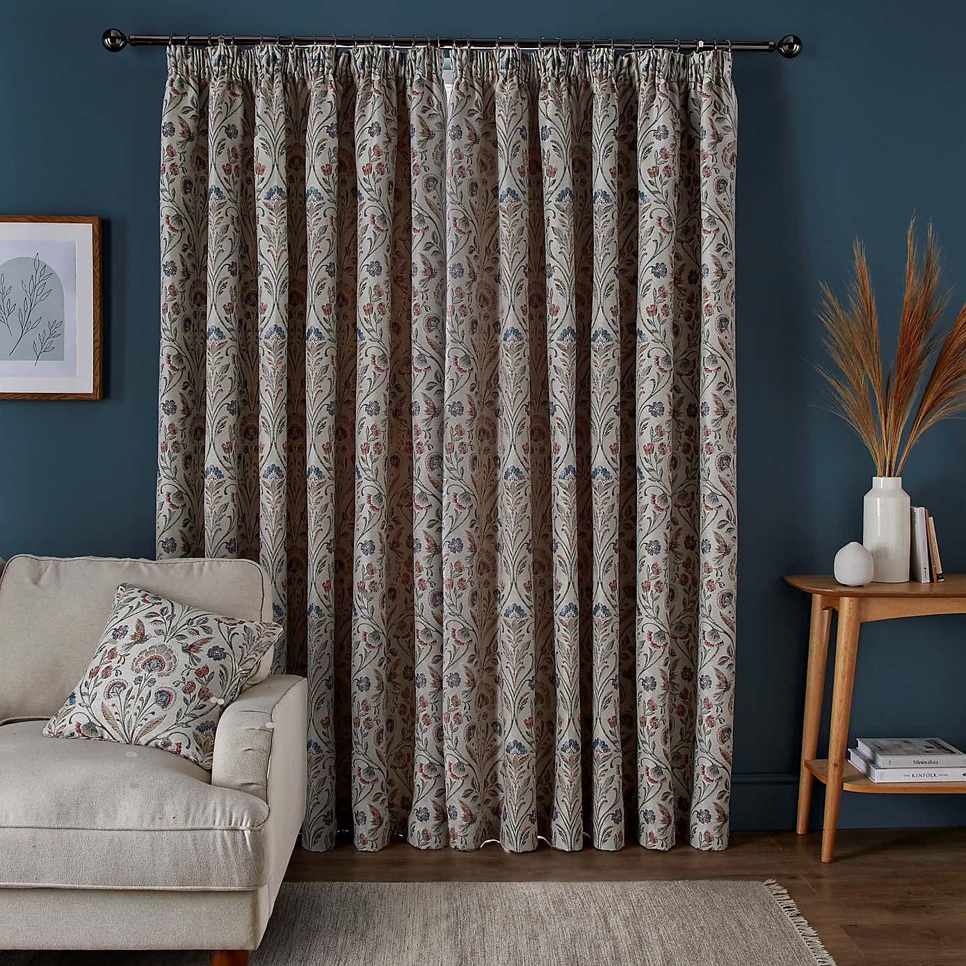 Antoinette Jacquard Pencil Pleat Curtains