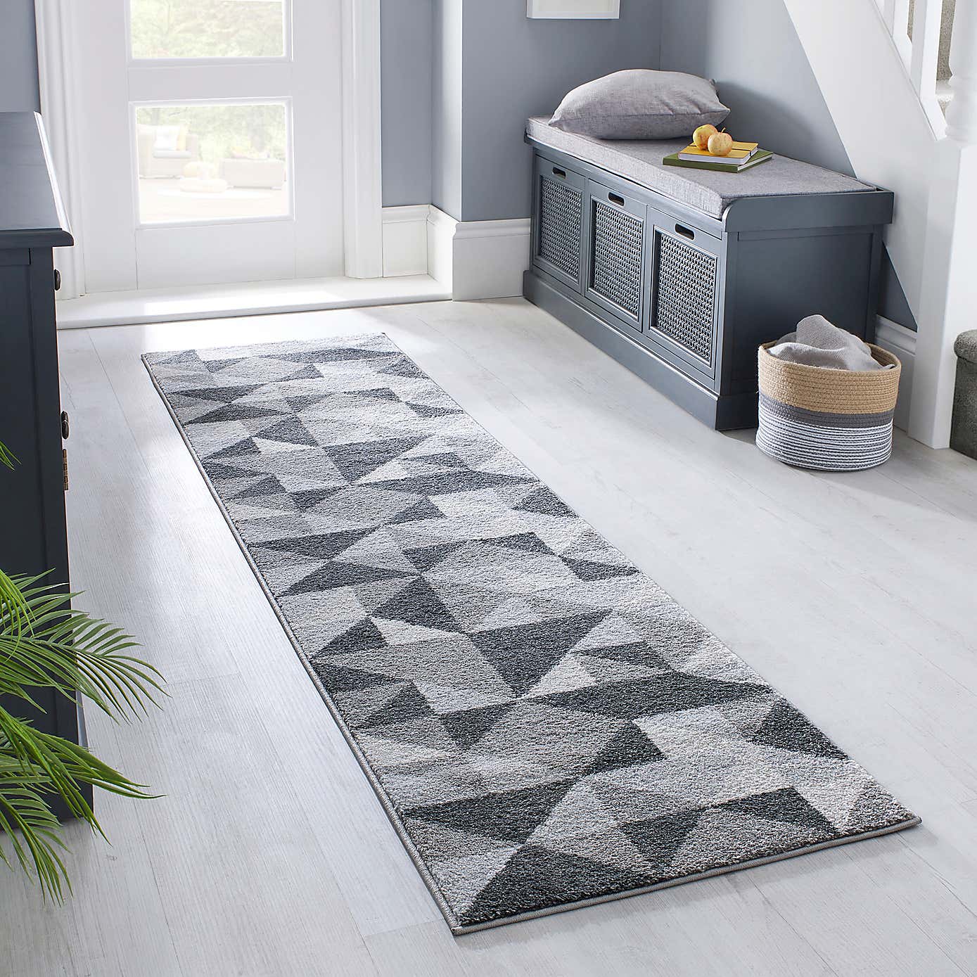 Ochre Geometric Squares Runner