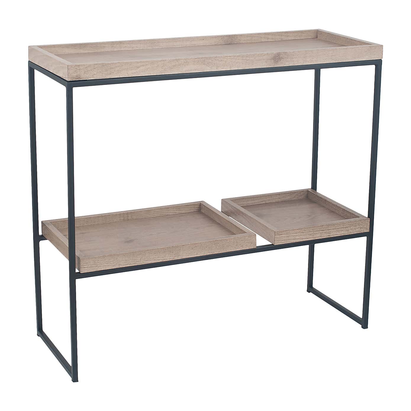 Pacific Gallery Lam Console Table, Light Wood Effect