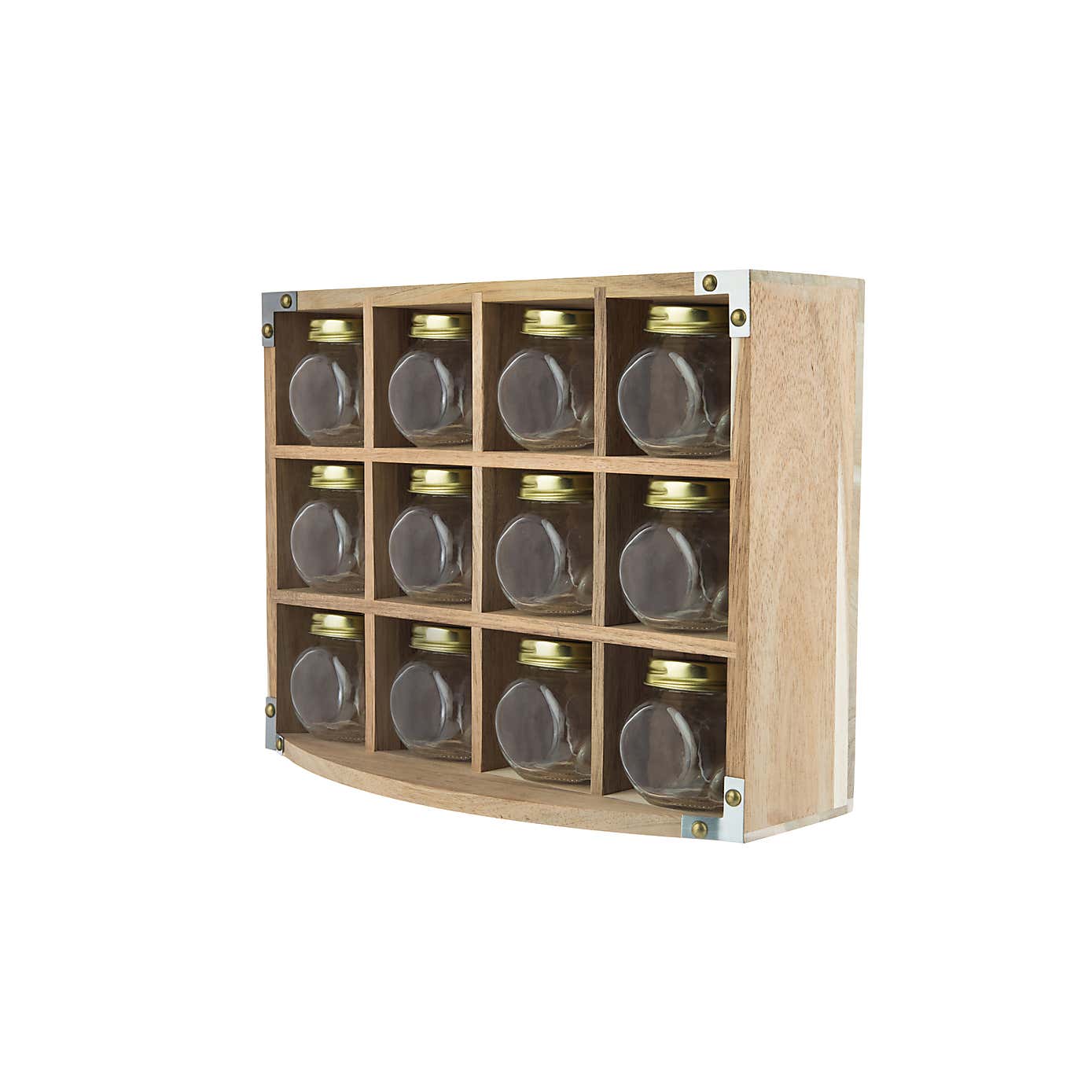 Kitchen Pantry Acacia 12 Jar Spice Rack