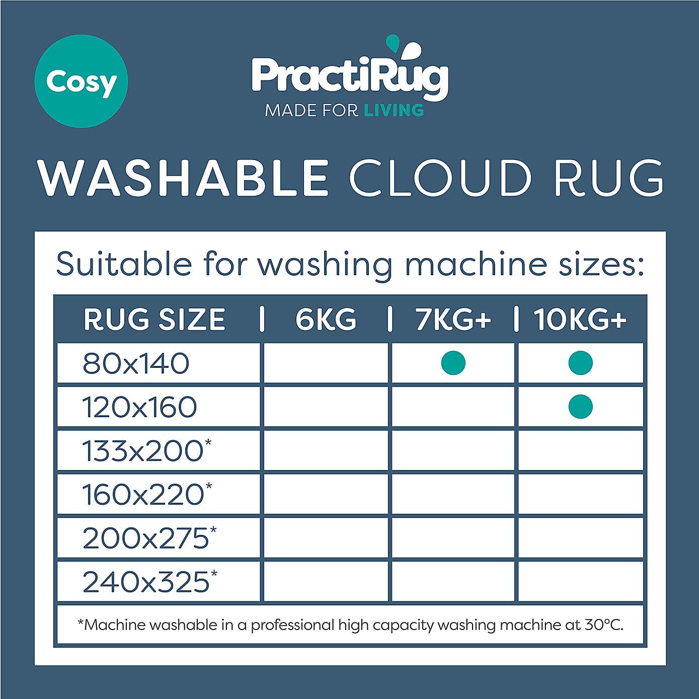 Cloud Washable Shaggy Rug