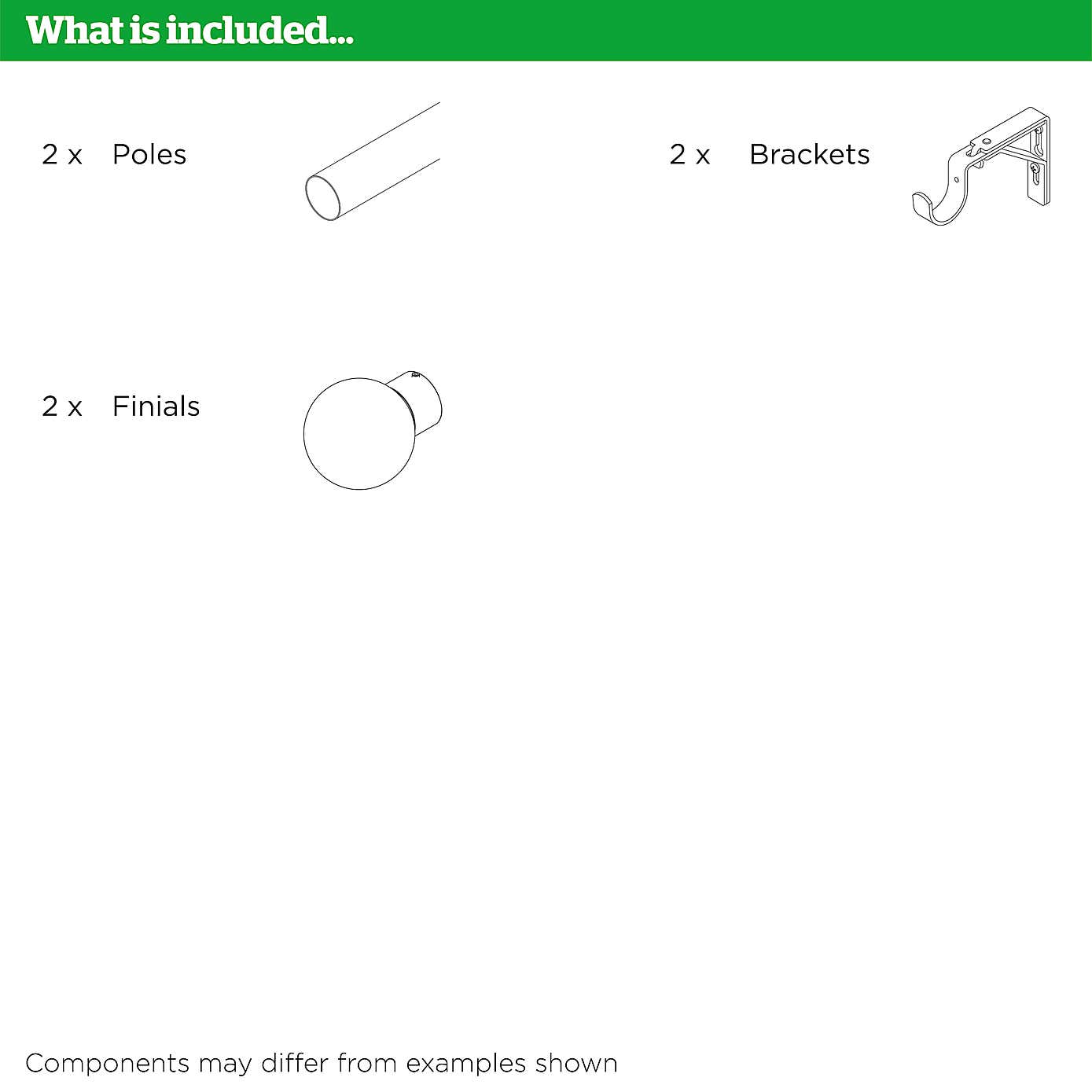 Trumpet No Drills Extendable Eyelet Curtain Pole