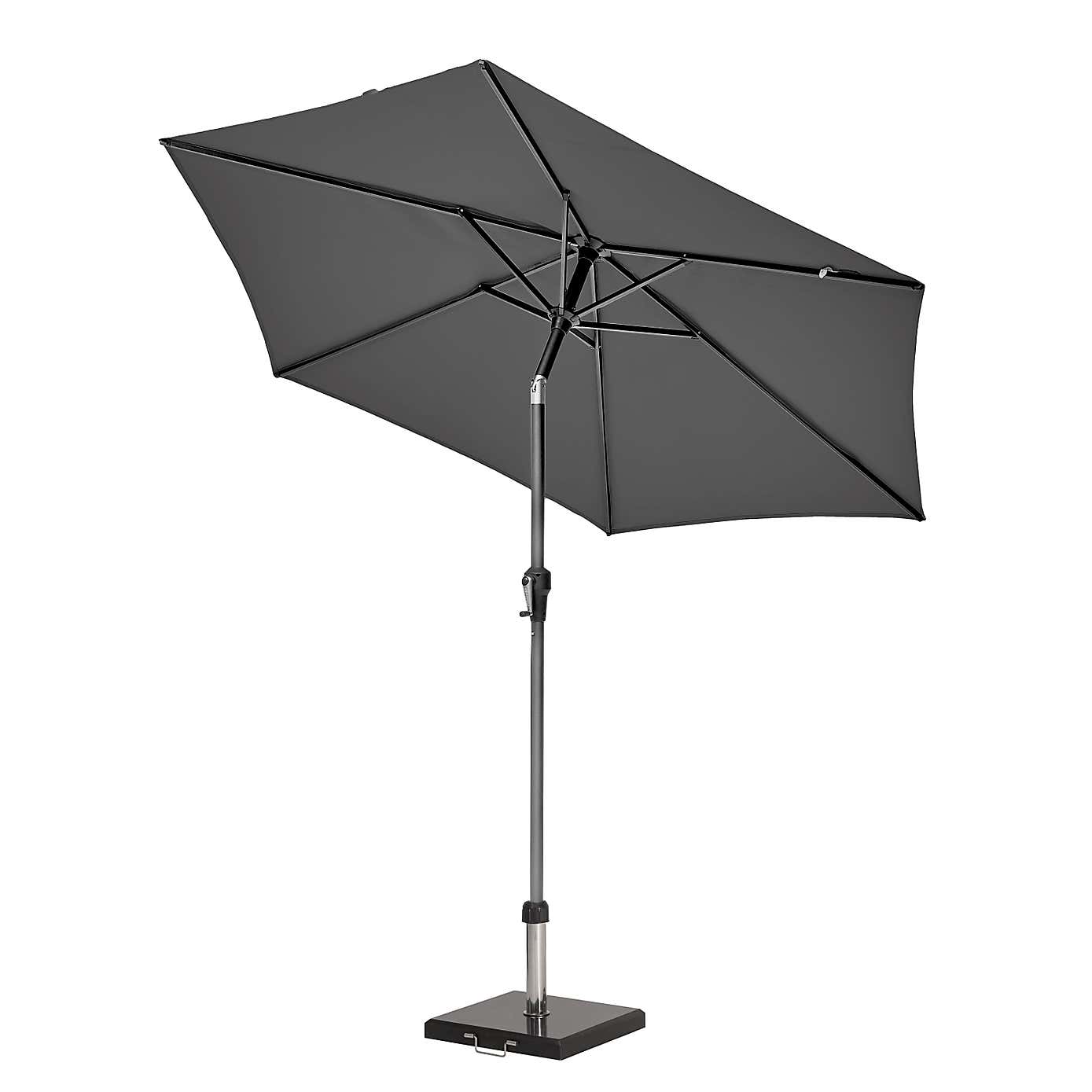 Riva 2.5m Round Parasol with Rome Polished Black Granite Base