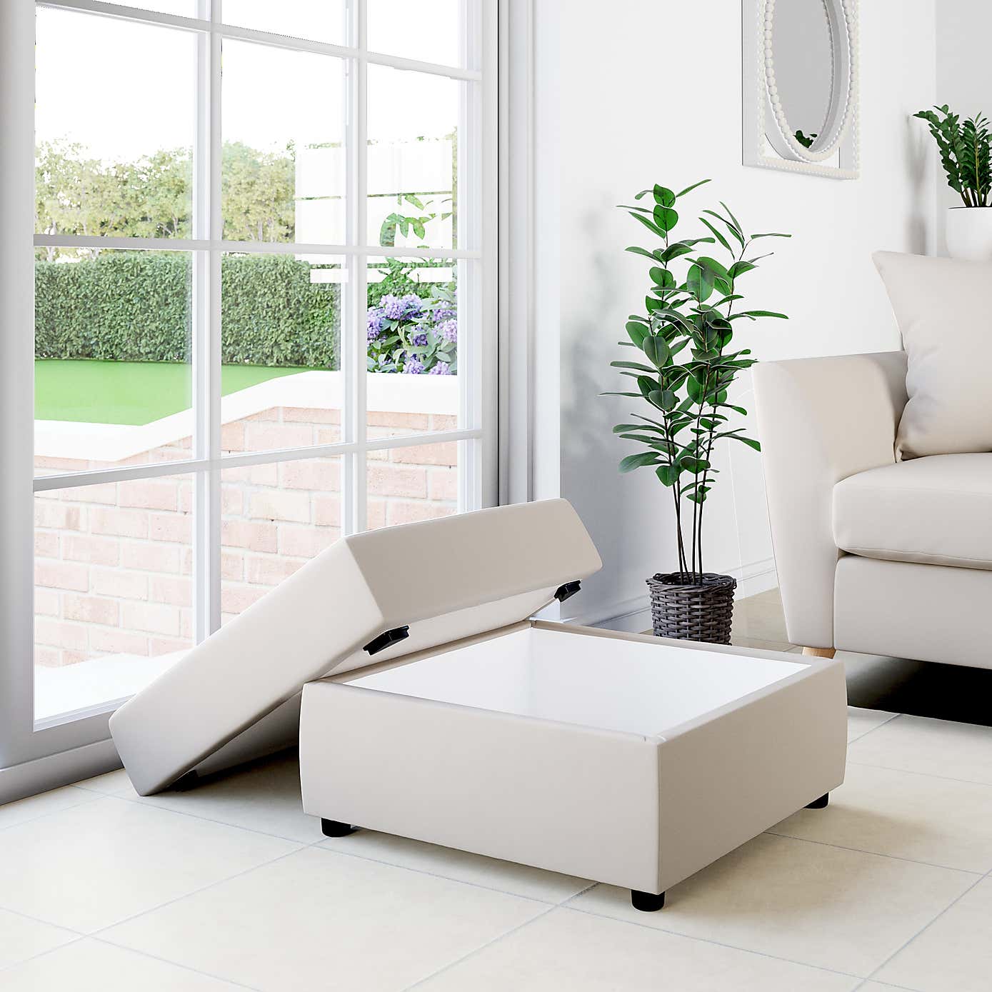 Square Opulent Velvet Storage Footstool