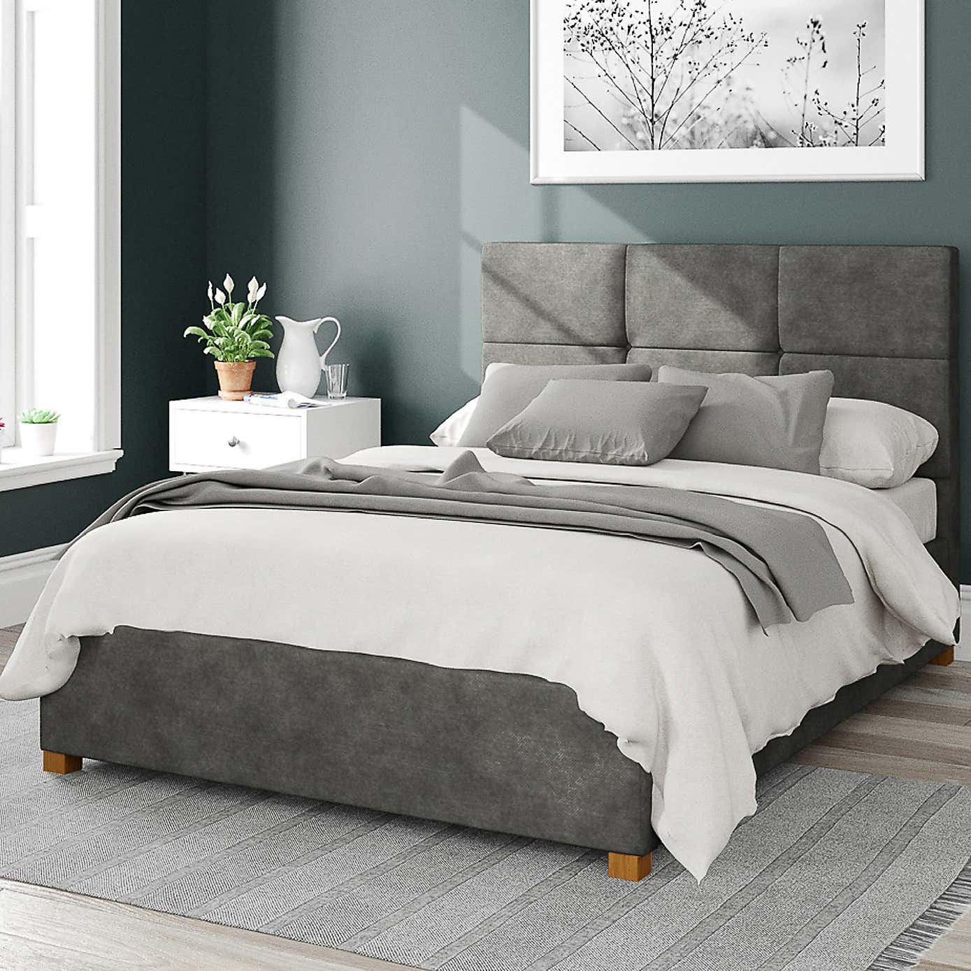 Caine Kimyo Linen Ottoman Bed Frame