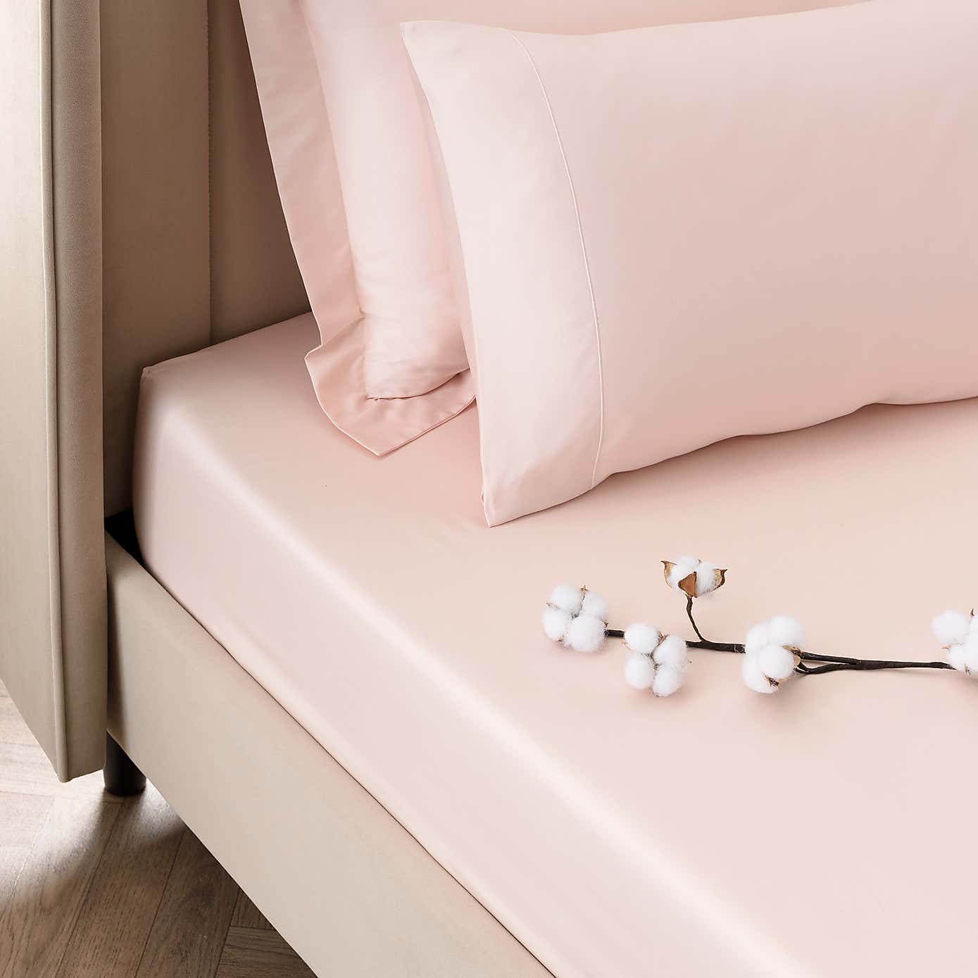 Dorma 300 Thread Count 100% Cotton Sateen Plain Fitted Sheet