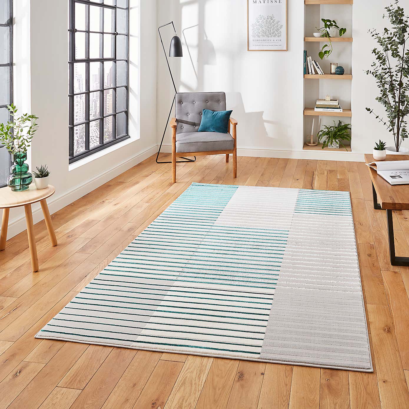 Apollo Abstract Stripe Washable Rug