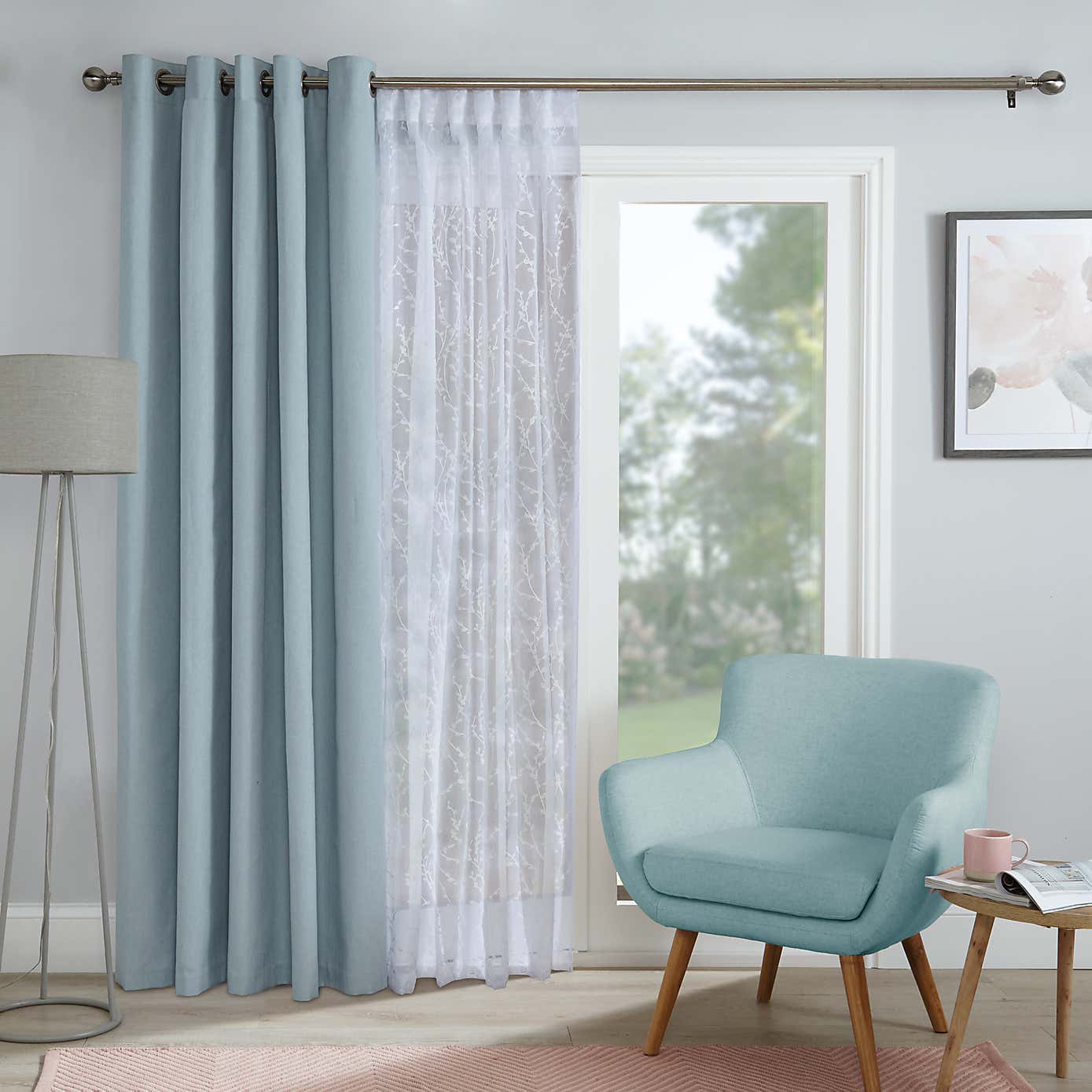 Belle Embroidery Slot Top Single Voile Panel