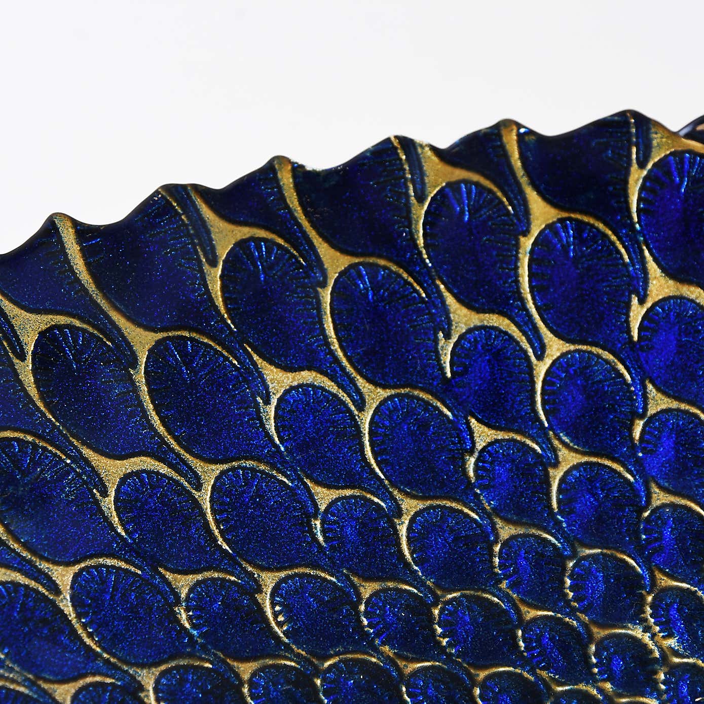 Deco Charm Teal Glass Platter