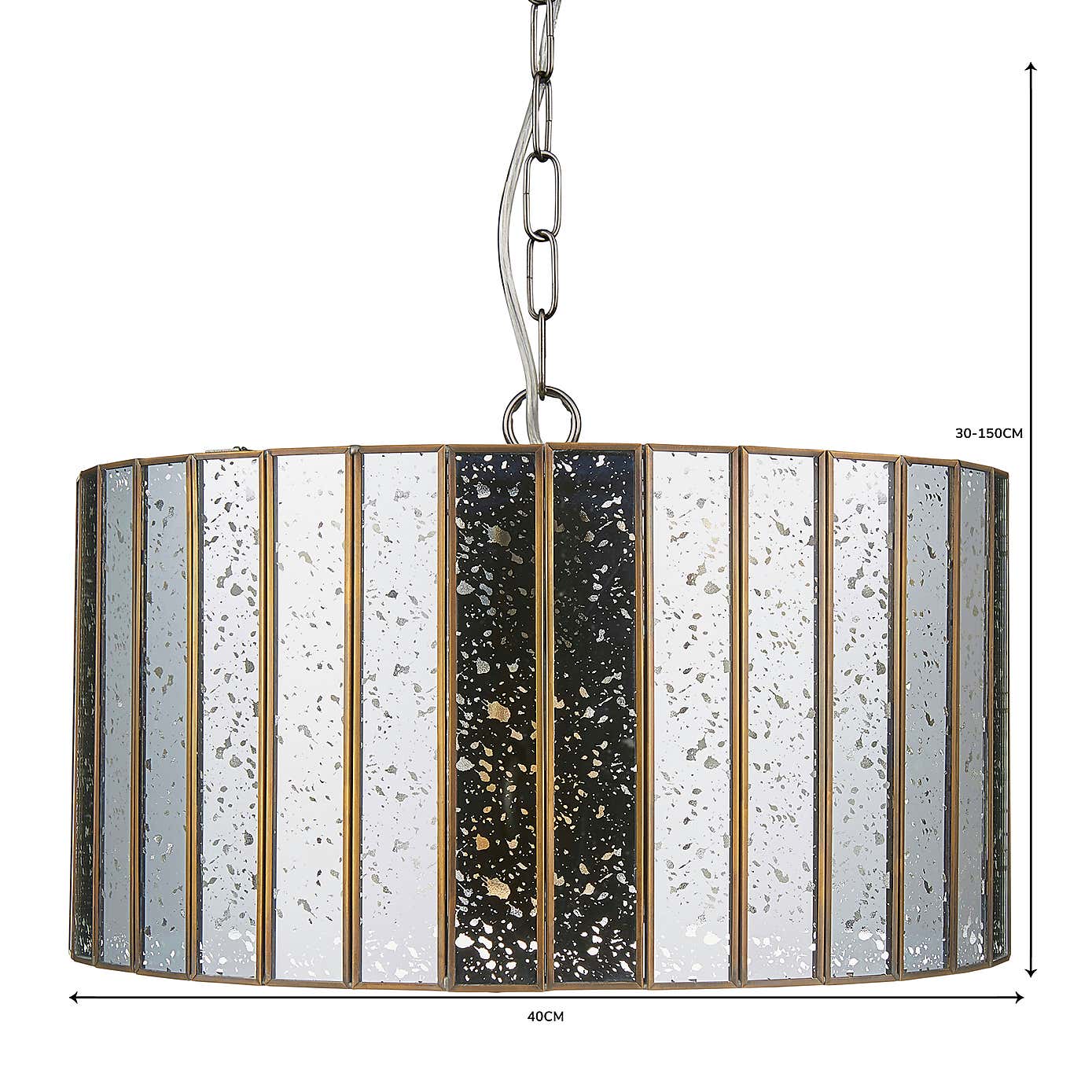 Seraphina 1 Light Mercury Glass Pendant Ceiling Fitting