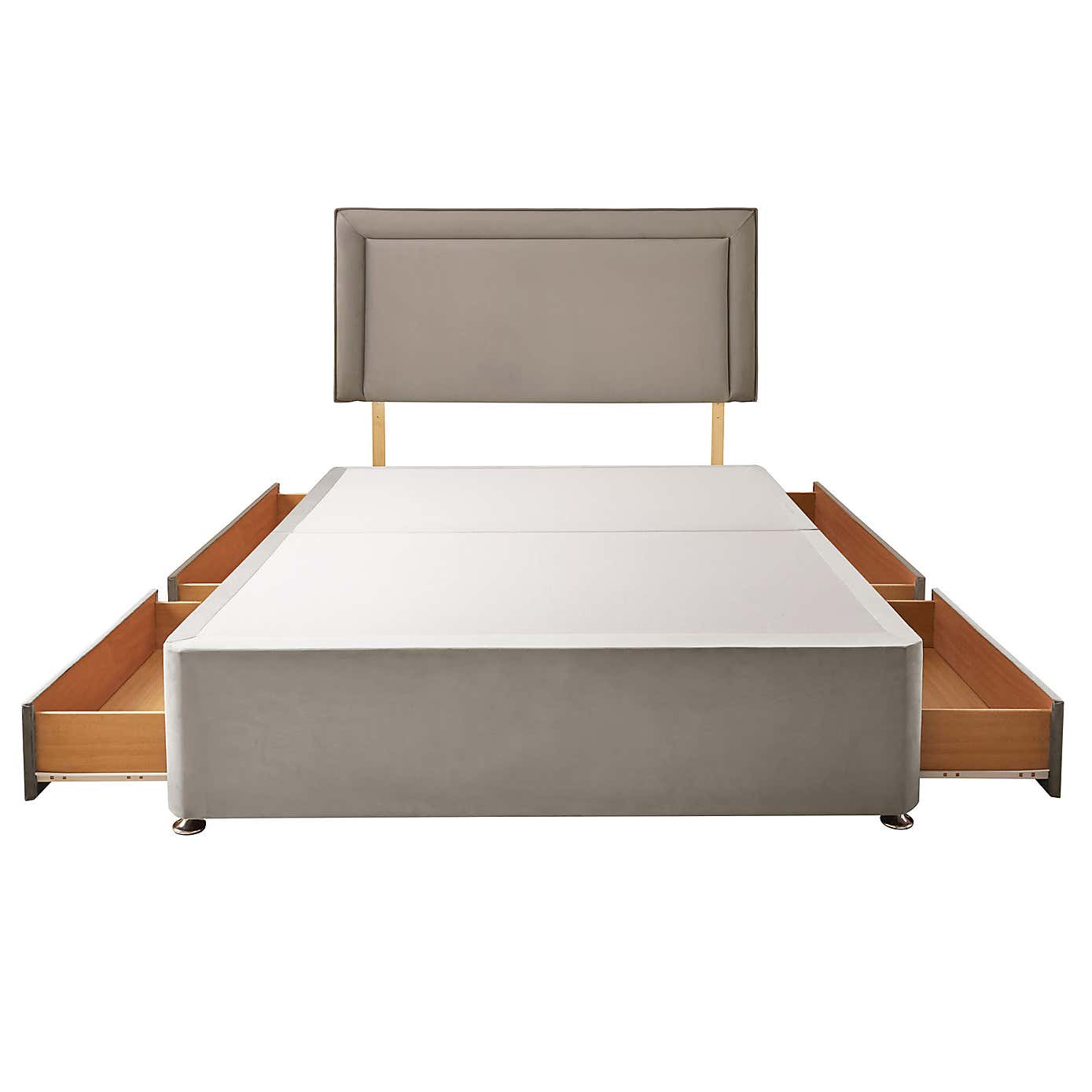 Silentnight 2 Drawer Divan Bed With Velvet Malvern Headboard