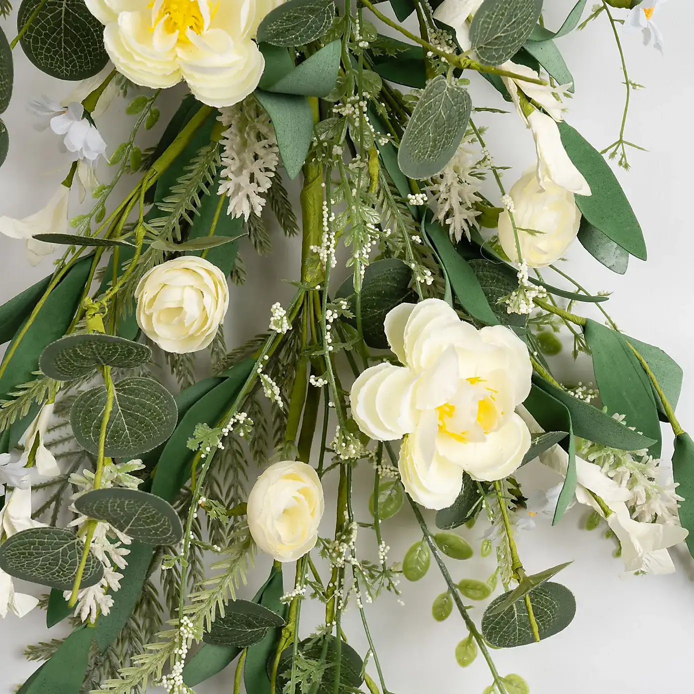 Artificial Classic White Swag