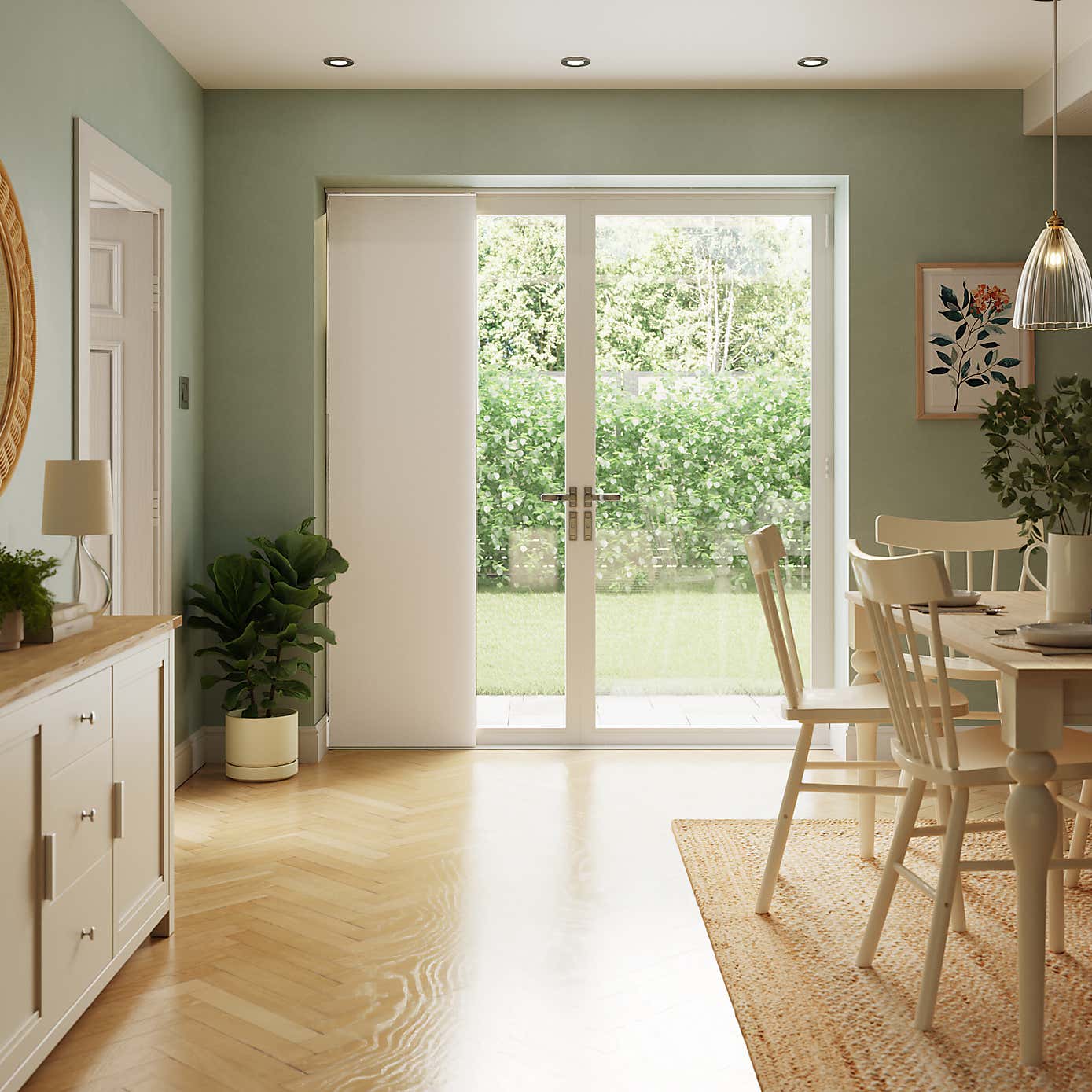 Textured White Panel Blind 210x244