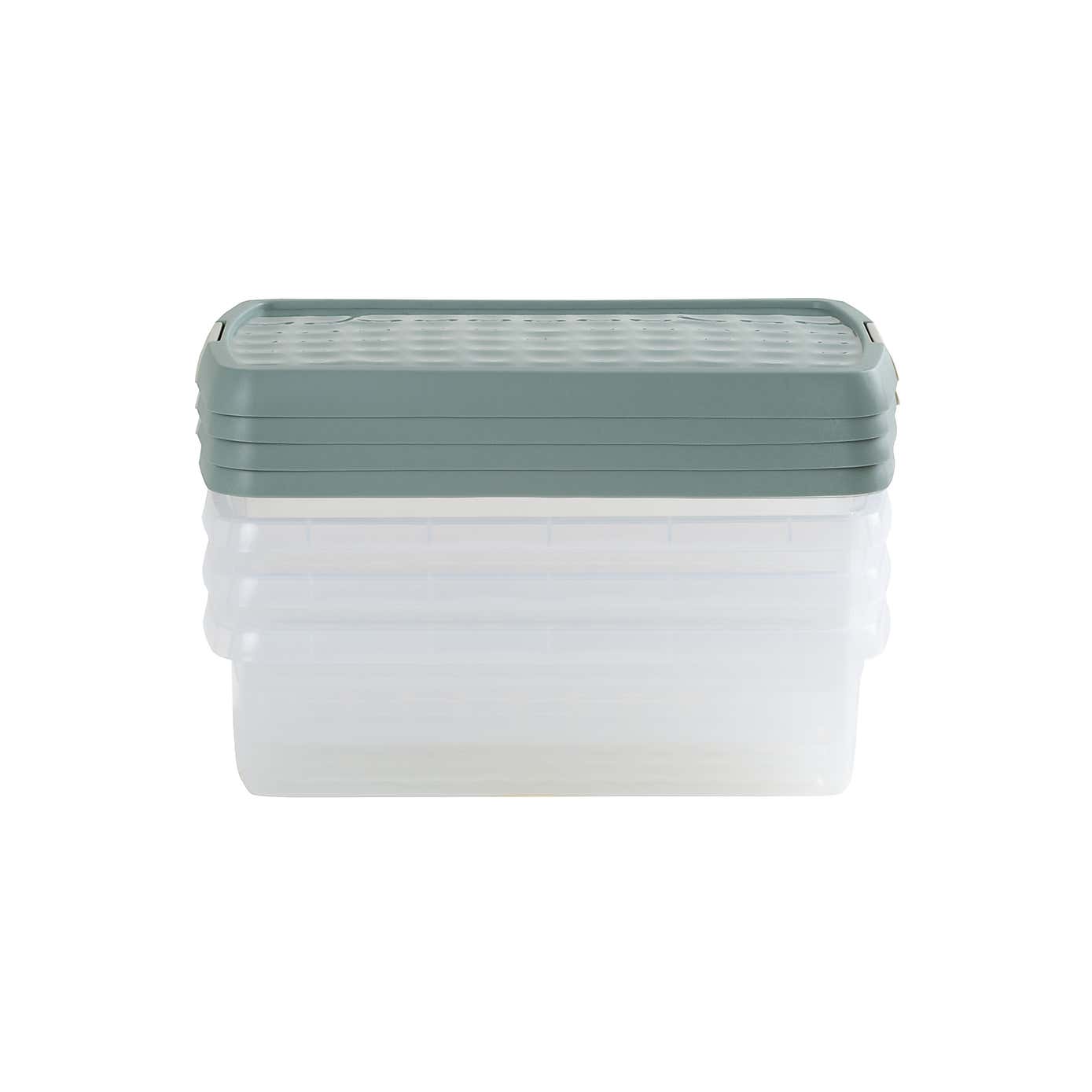 Wham Clip Pack of 4 Rectangle Storage Boxes With Lids