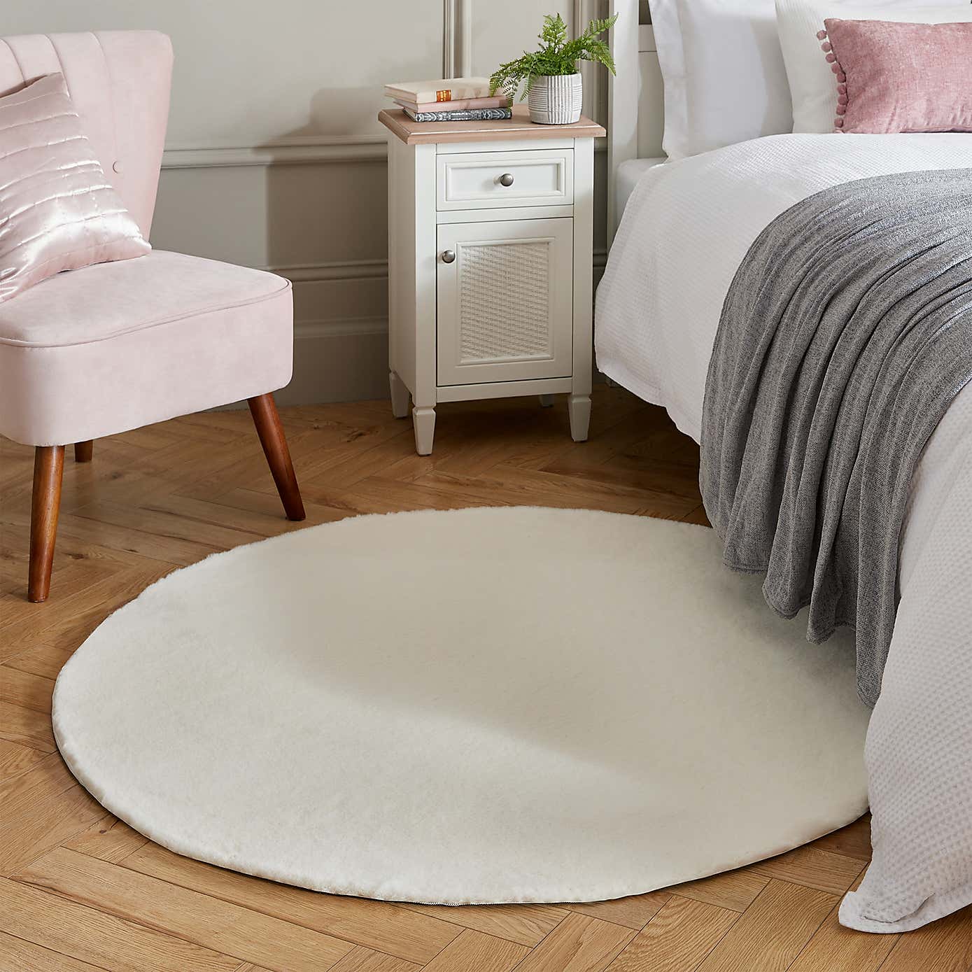 Supersoft Grey Circle Rug