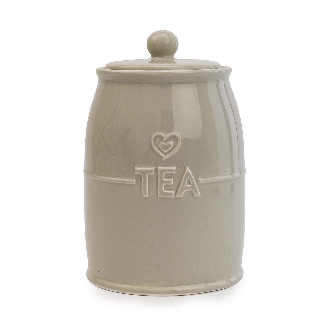 White Hearts Tea Canister