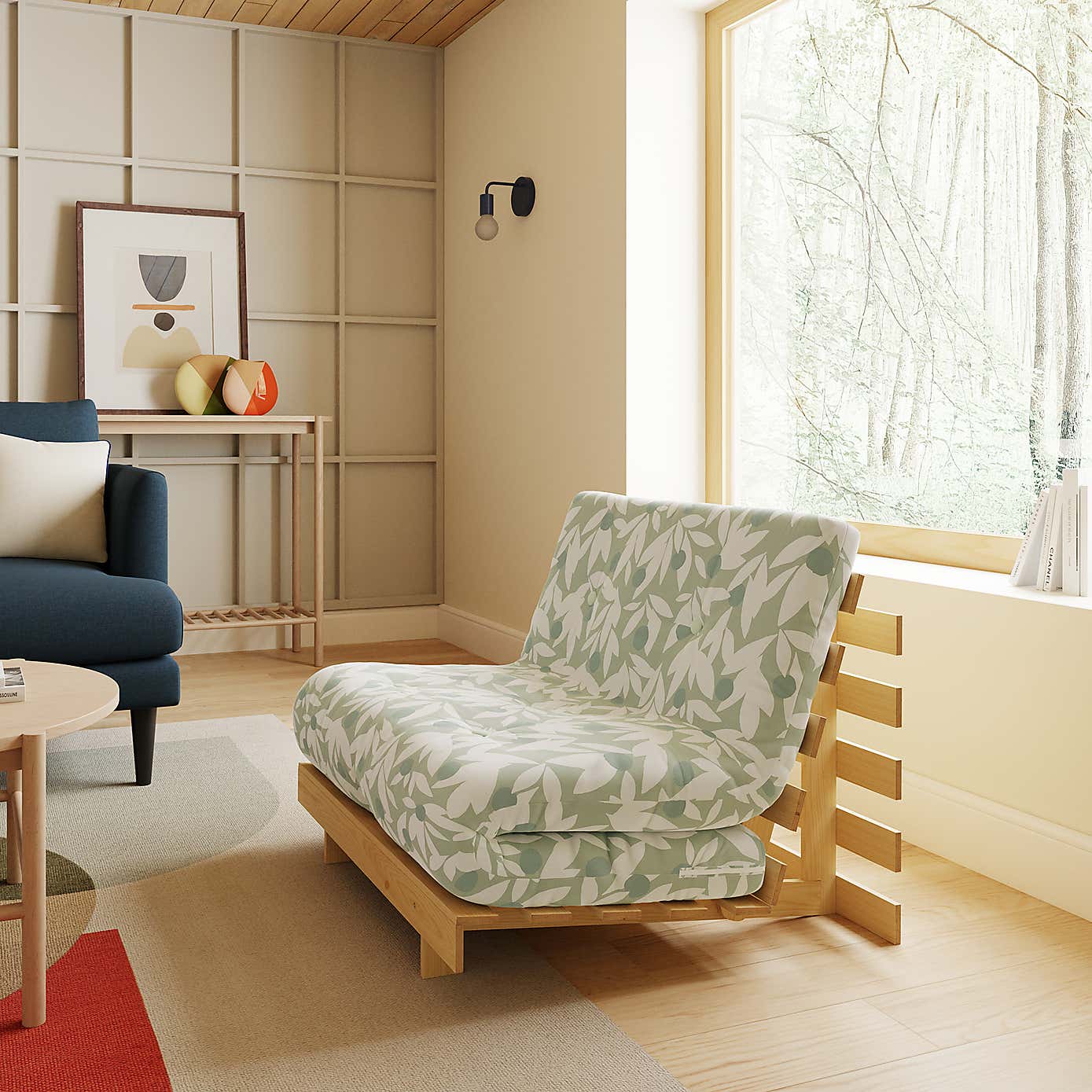 Mito Erwin Single Futon Sage Natural Frame
