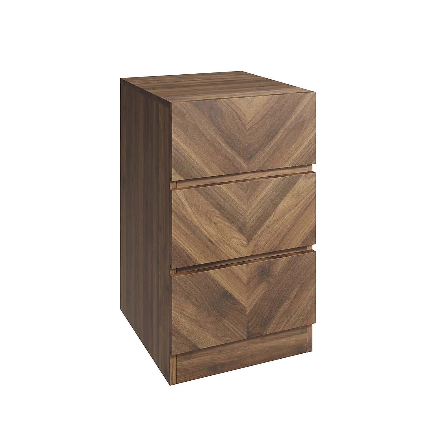 Taranto Pair of 3 Drawer Bedsides Walnut