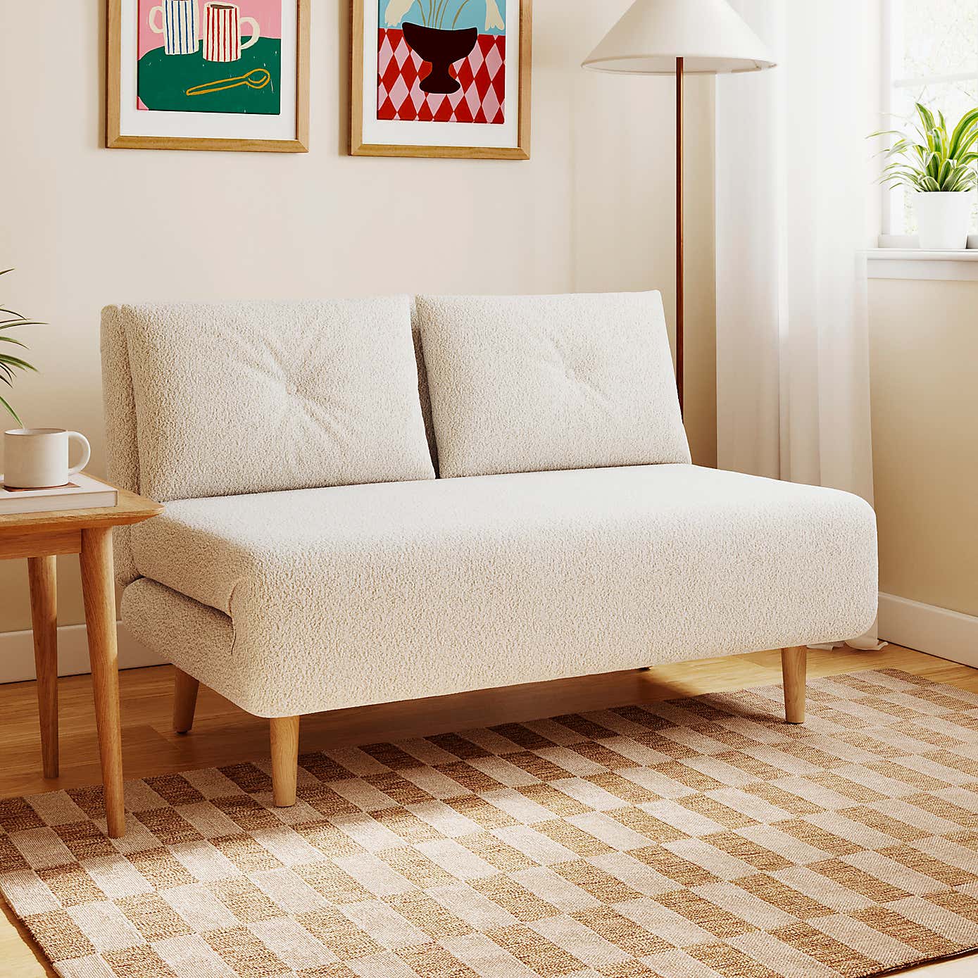 Phoebe Sherpa Small Double Sofa Bed