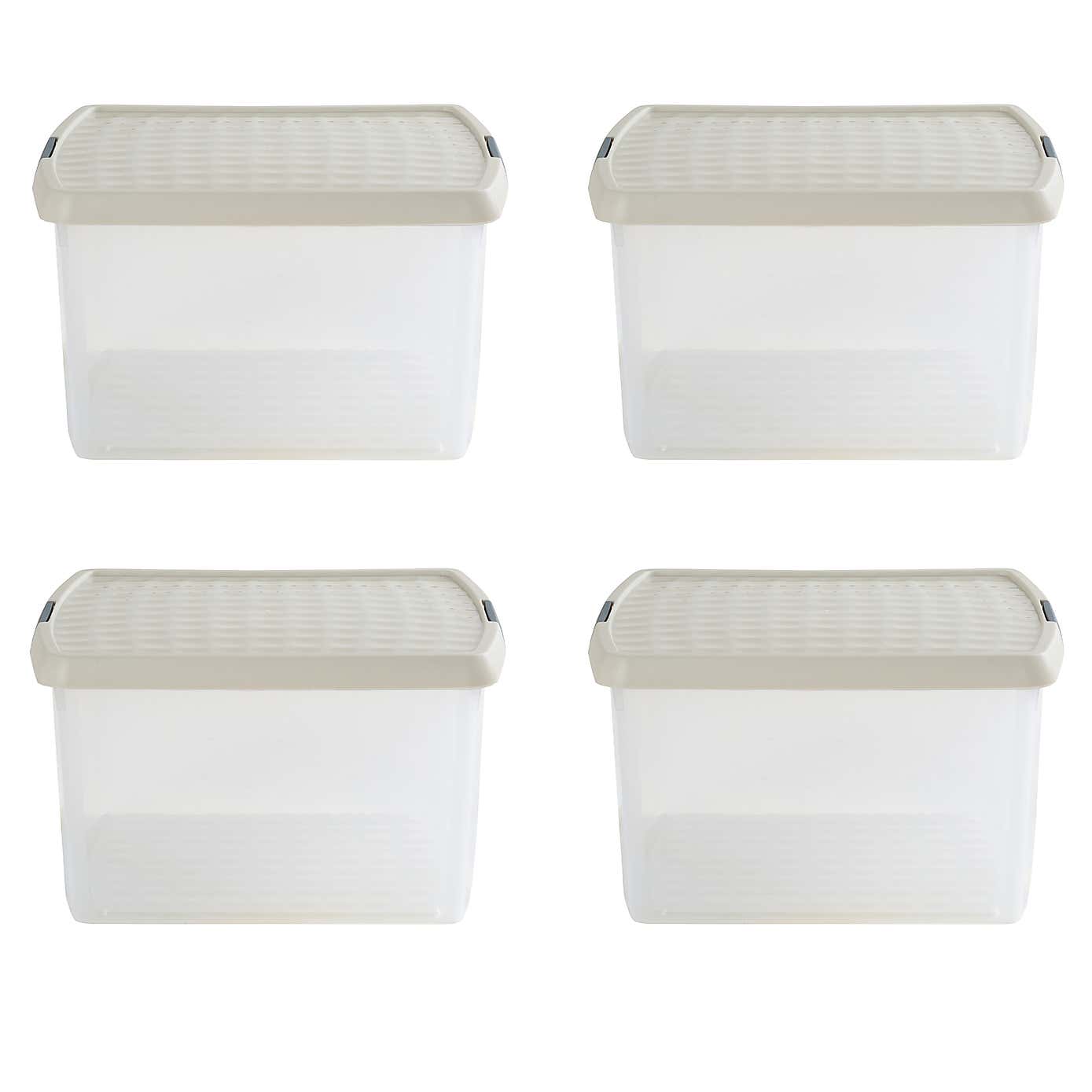 Wham Clip Pack of 4 Square Storage Boxes With Lids