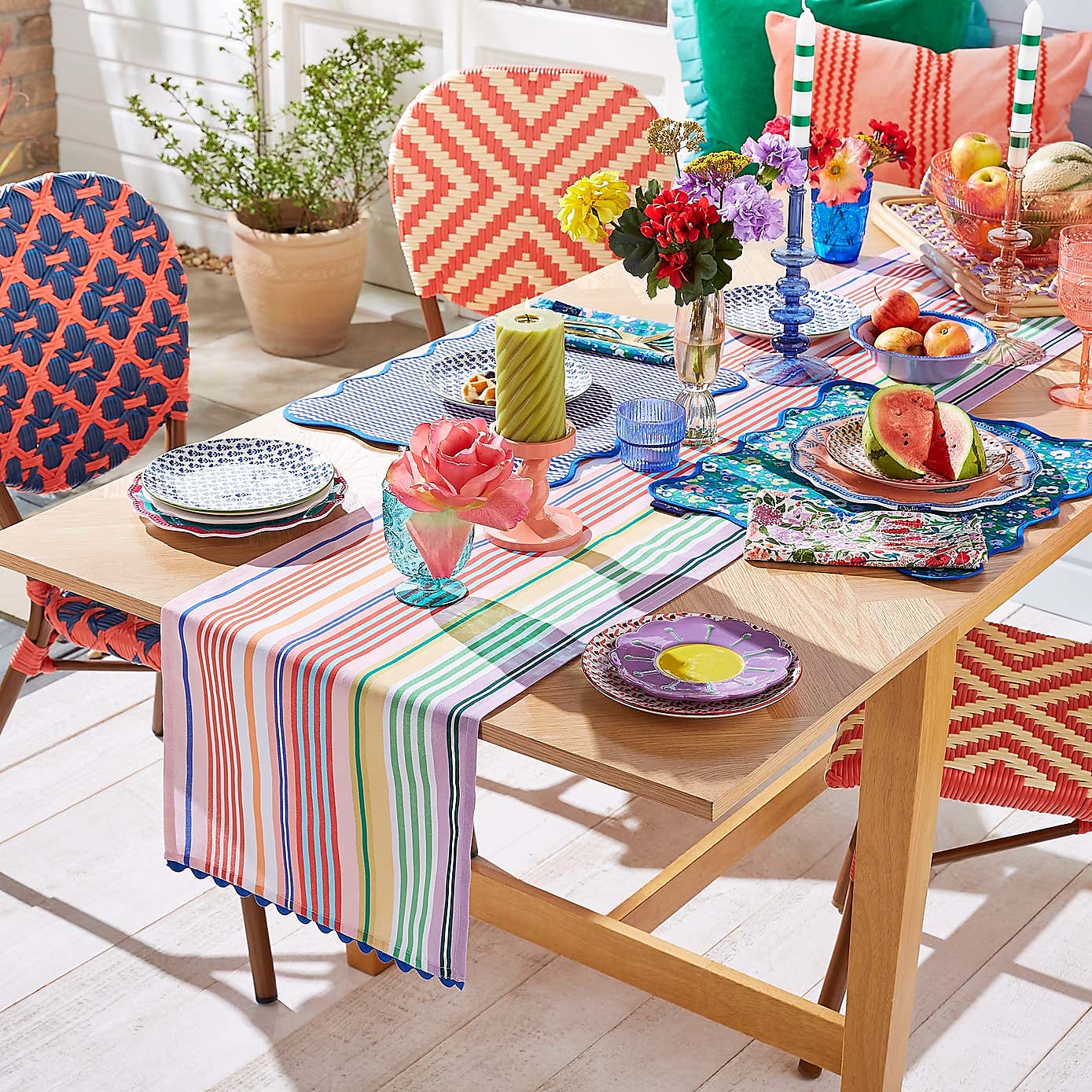 Sophie Robinson Rock Candy Stripe Table Runner