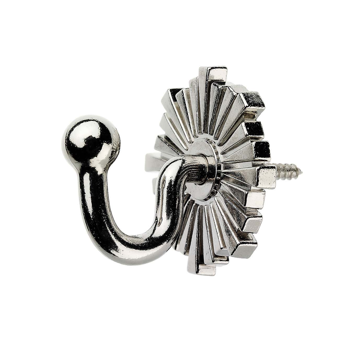 Art Deco Backplate Curtain Tieback Hooks