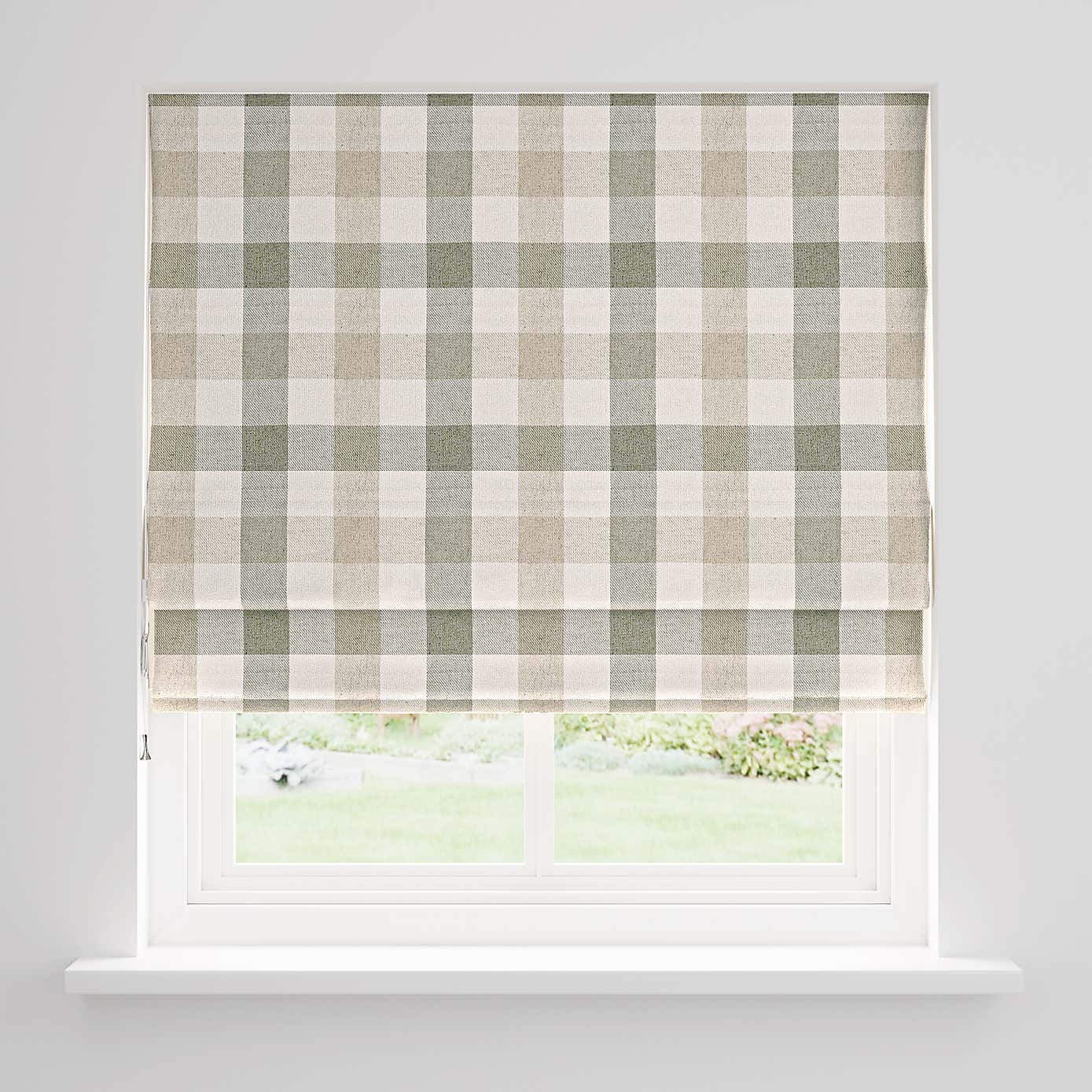 Large Check Roman Blind