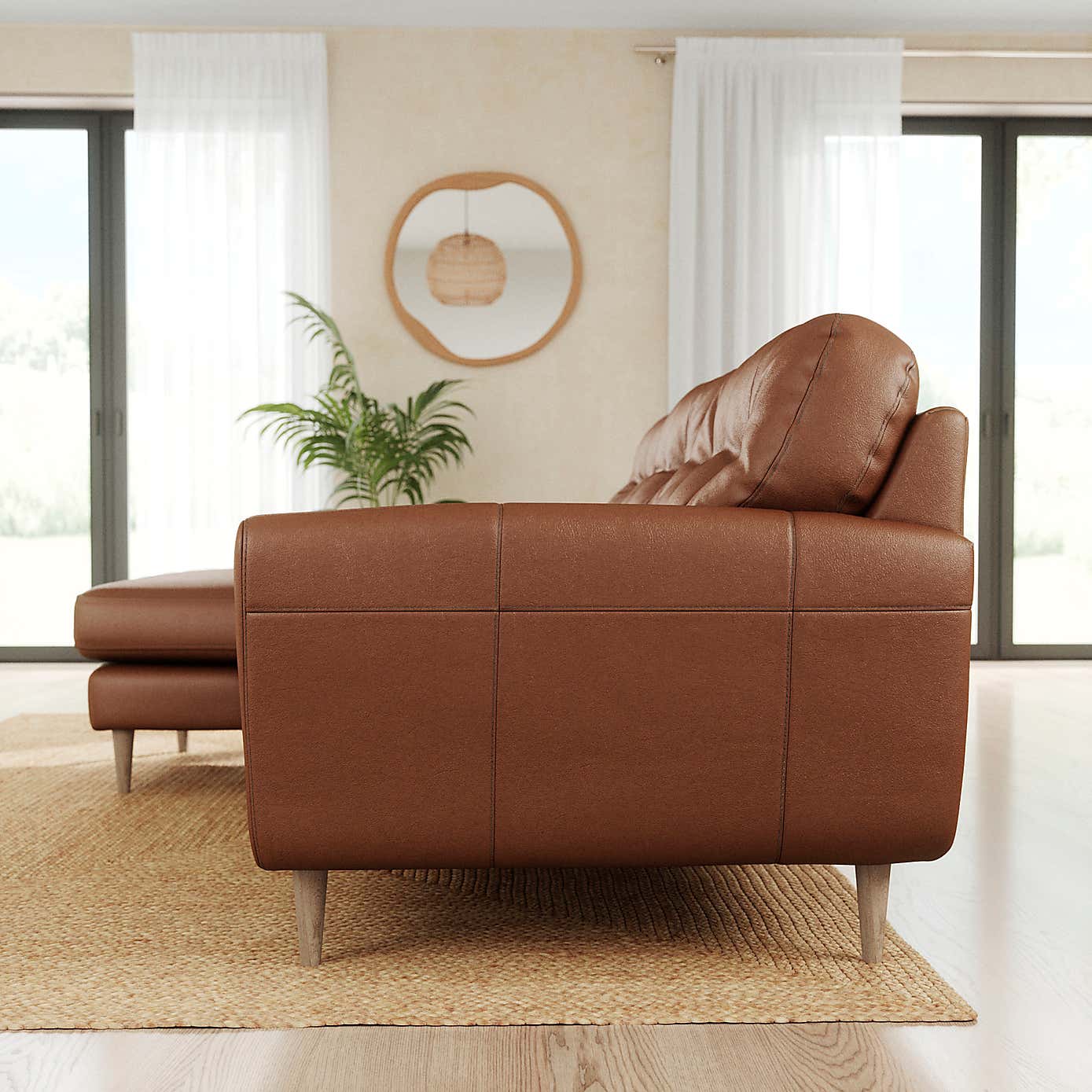 Sven Vintage Leather Large Corner Chaise Sofa