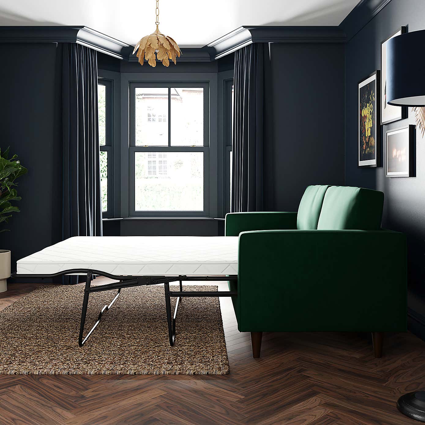 Zoe Velvet 3 Seater Double Sofa Bed