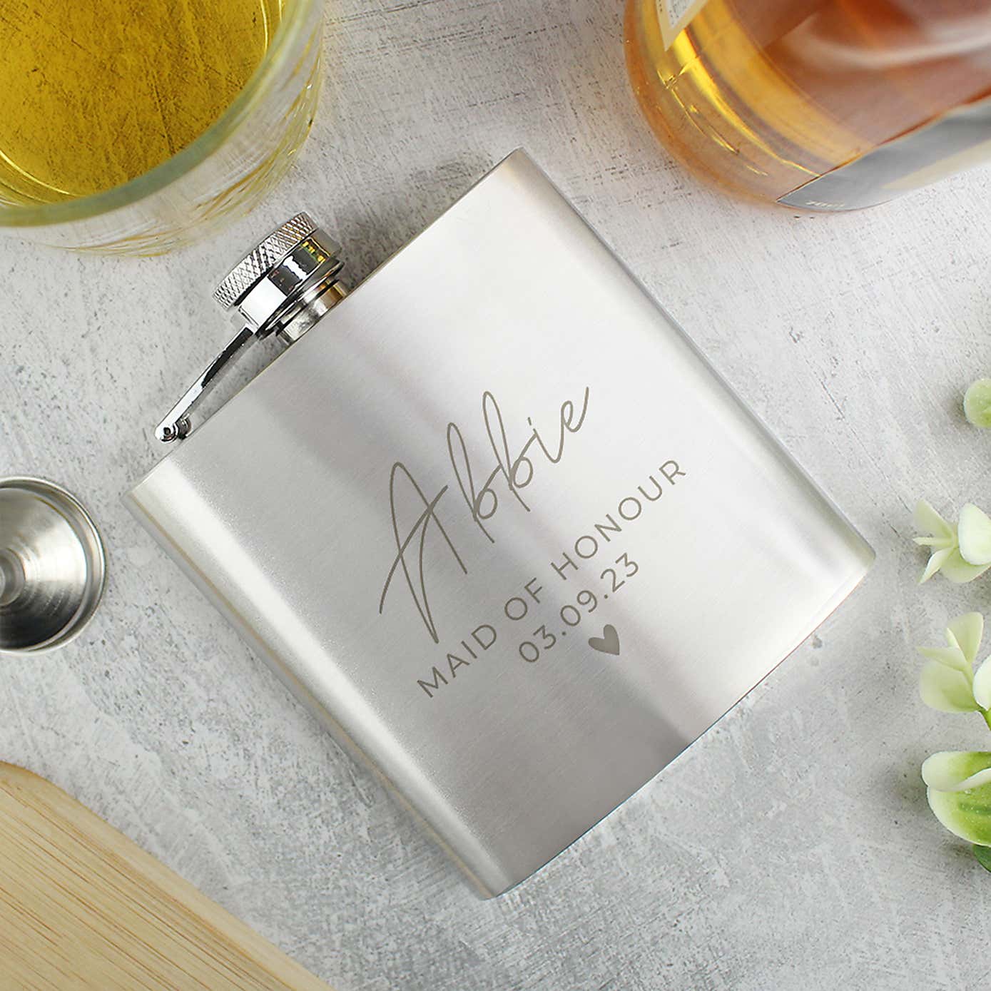 Personalised Wedding Party Hip Flask
