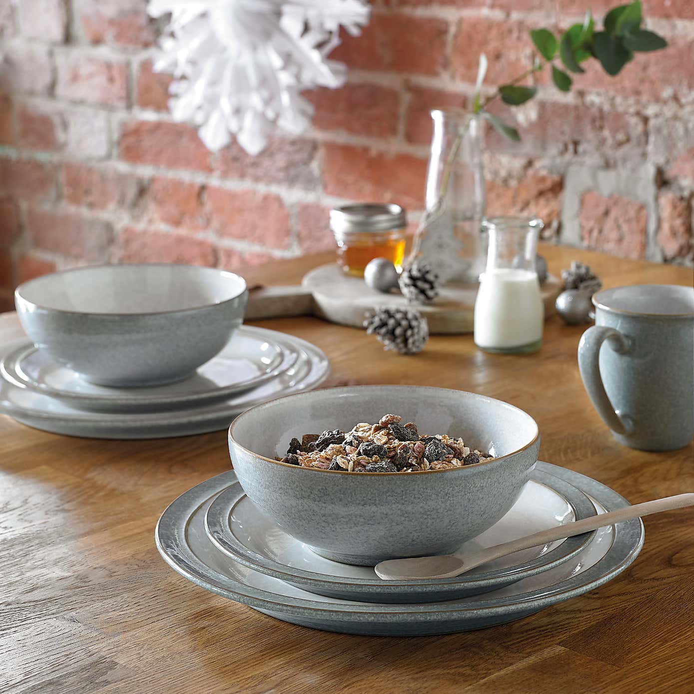 Denby Elements Grey 12 Piece Dinner Set
