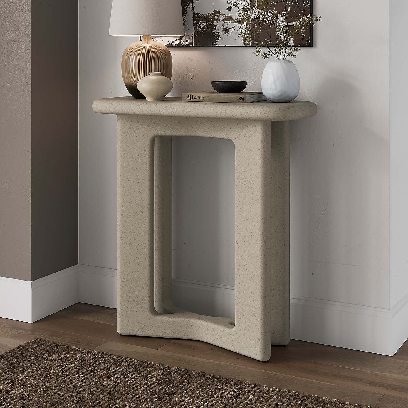 Rue Console Table, Concrete