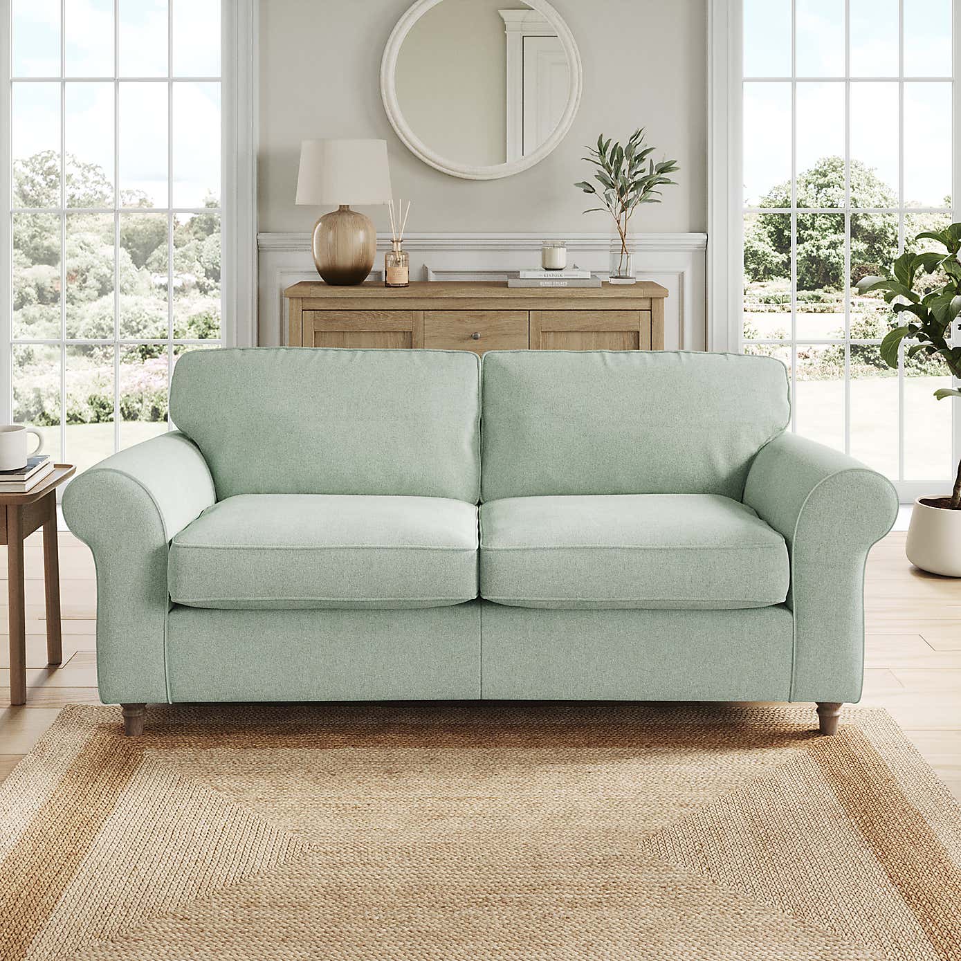 Flori 3 Seater Sofa, Soft Chenille