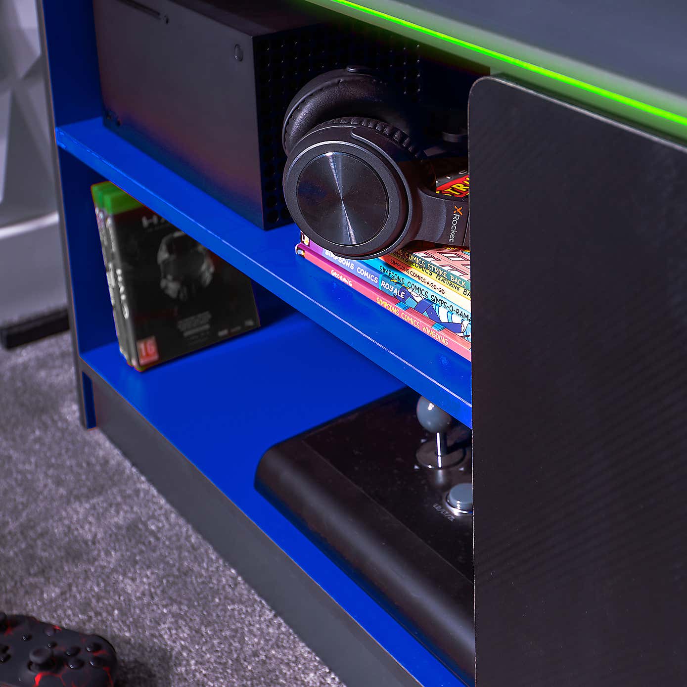 X Rocker White Carbon Tek TV Media Cabinet with Neo Fibre LED