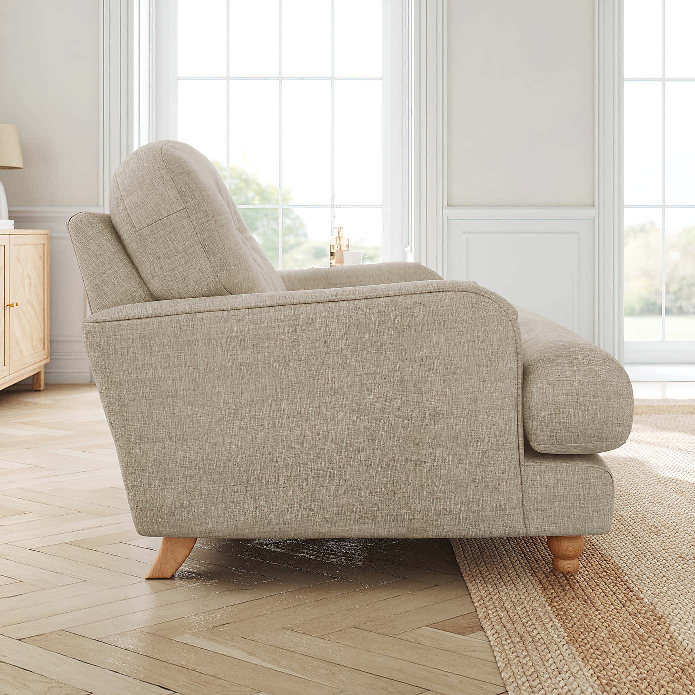 Martha Faux Linen Snuggle Chair