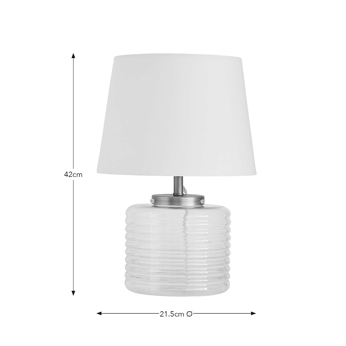 Charelle Ribbed Glass Table Lamp