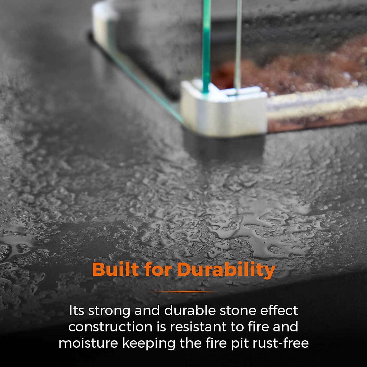 Tower Magna H60cm Rectangular Gas Fire Pit, Grey