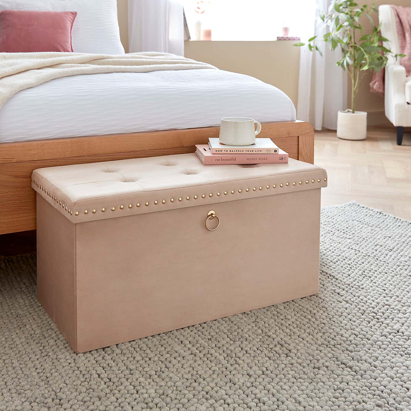 Velvet Rectangular Ottoman