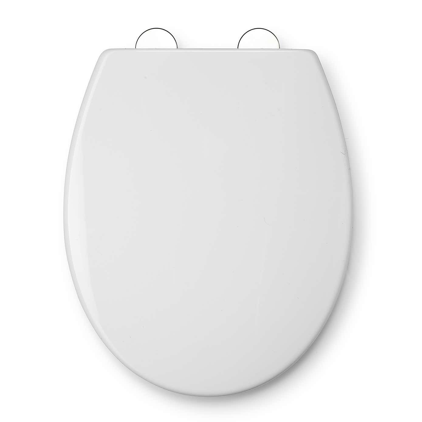 Croydex Lomond White Stick-n-Lock Oval Family Toilet Seat