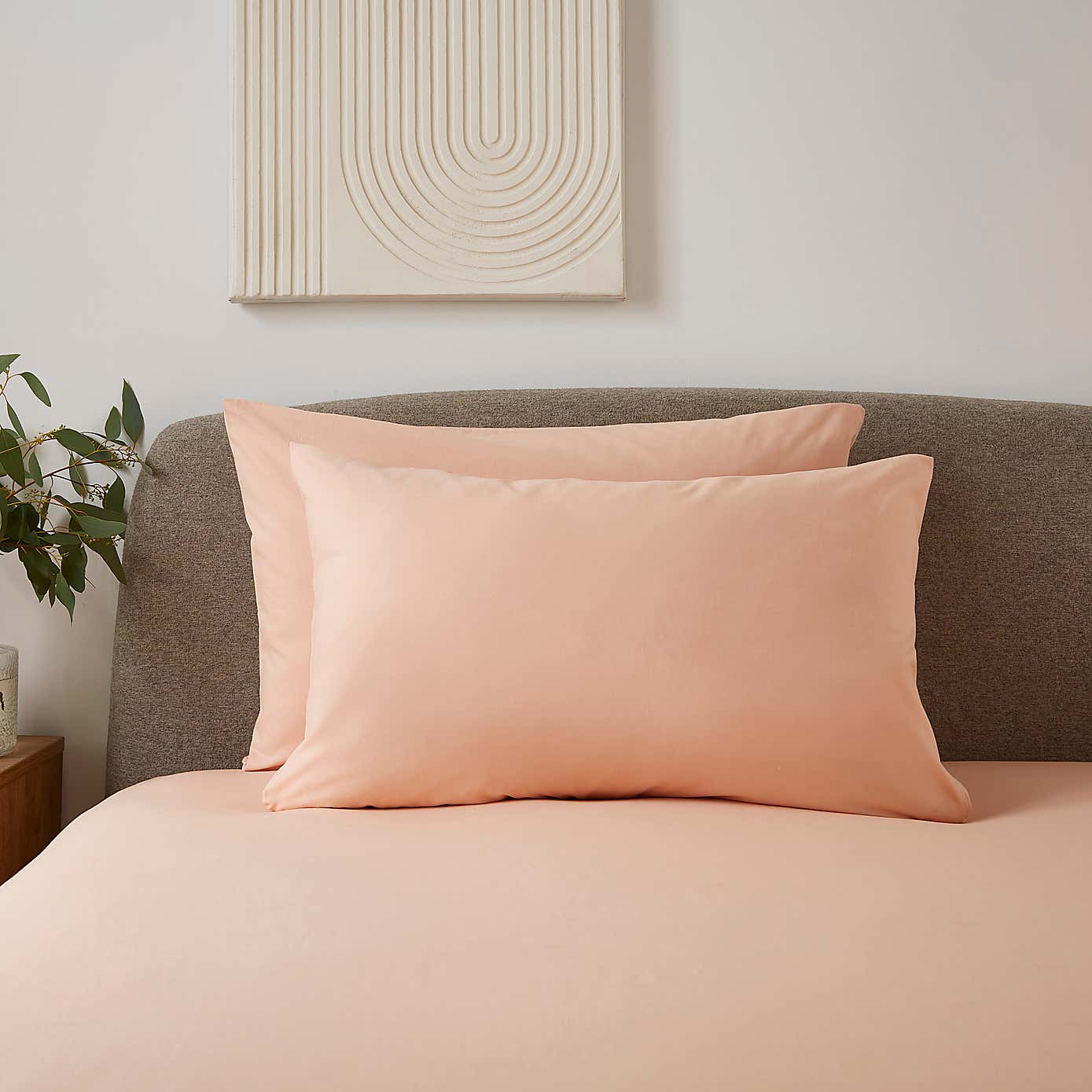Soft Cotton Plain Standard Pillowcase Pair