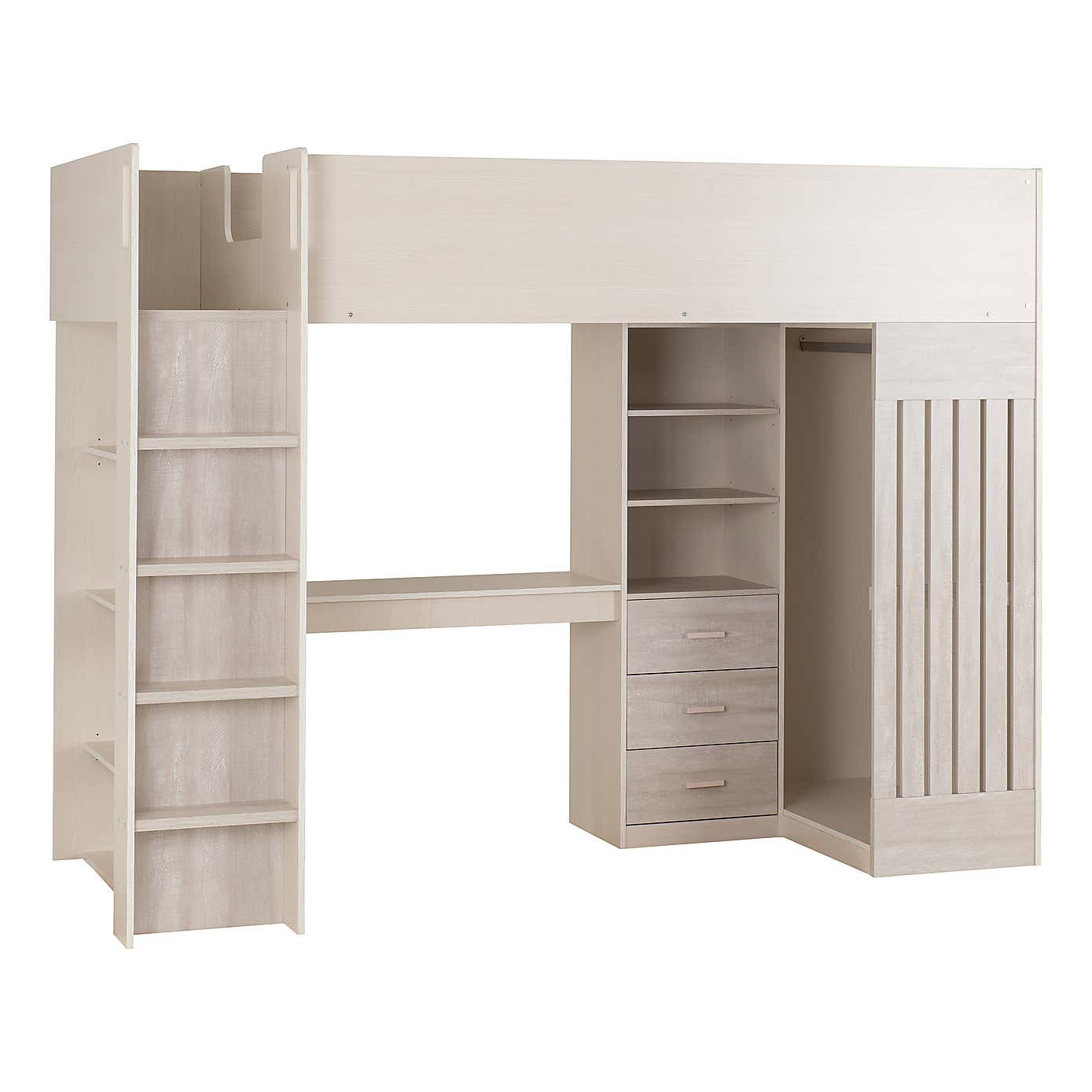 Jupiter High Sleeper Bed White/Grey