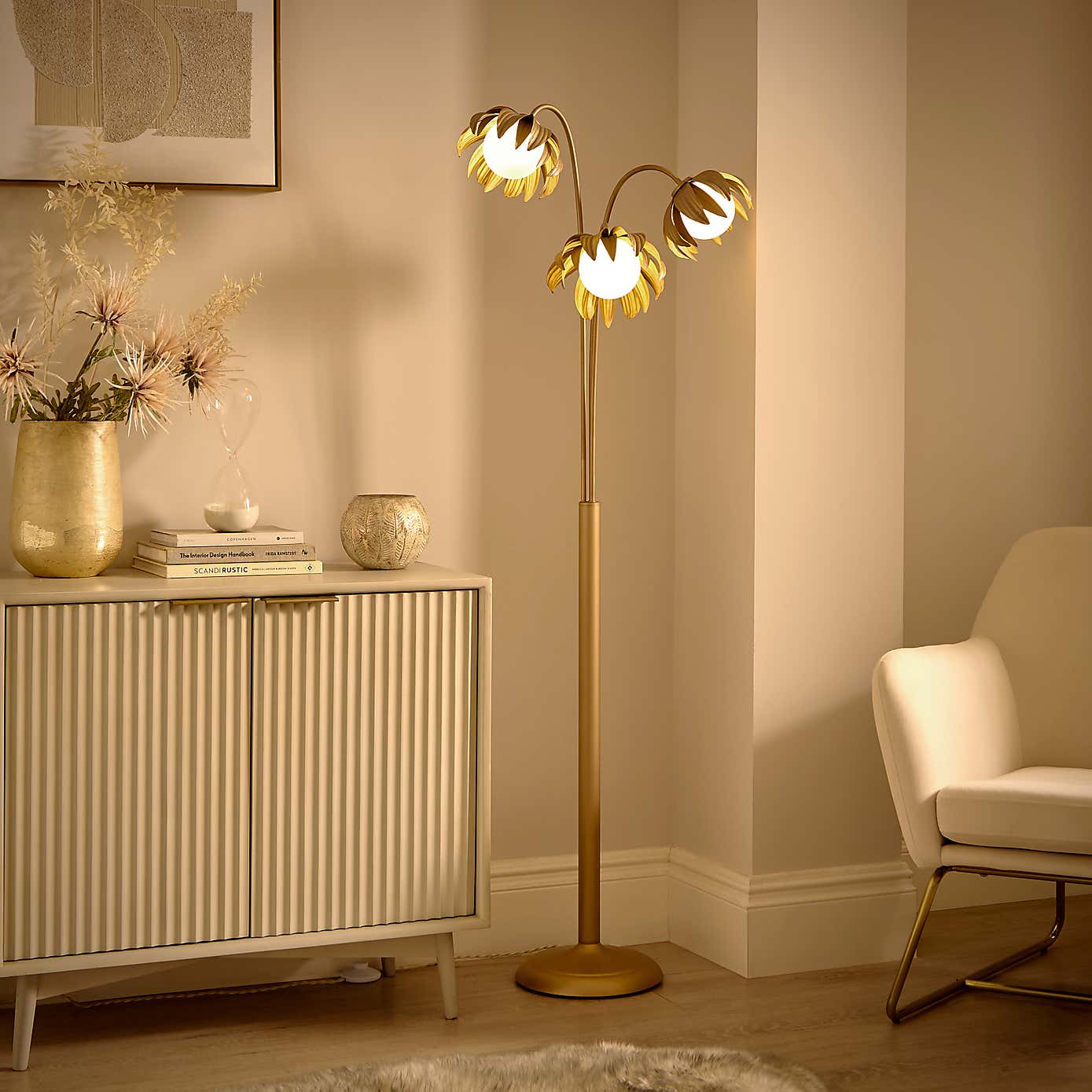 Alder Art Deco 3 Light Floor Lamp