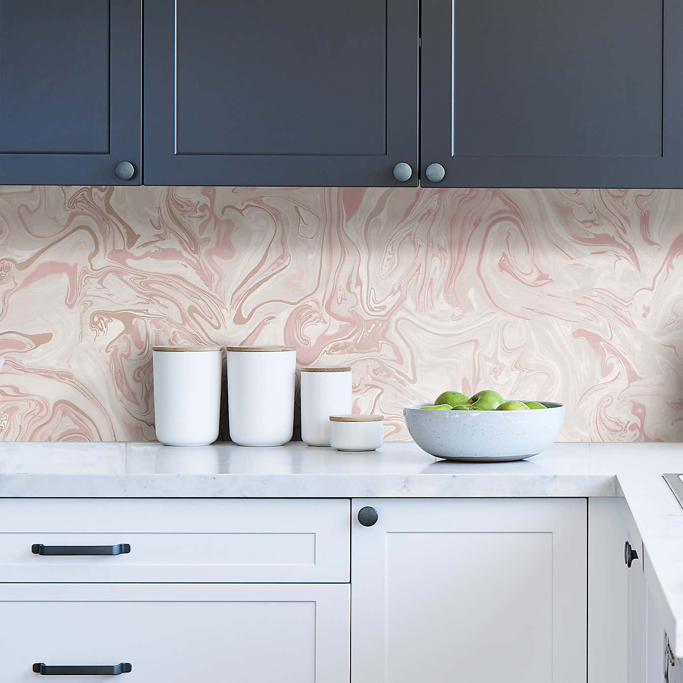 Marble Swirl Blush Self Adhesive Wallpaper