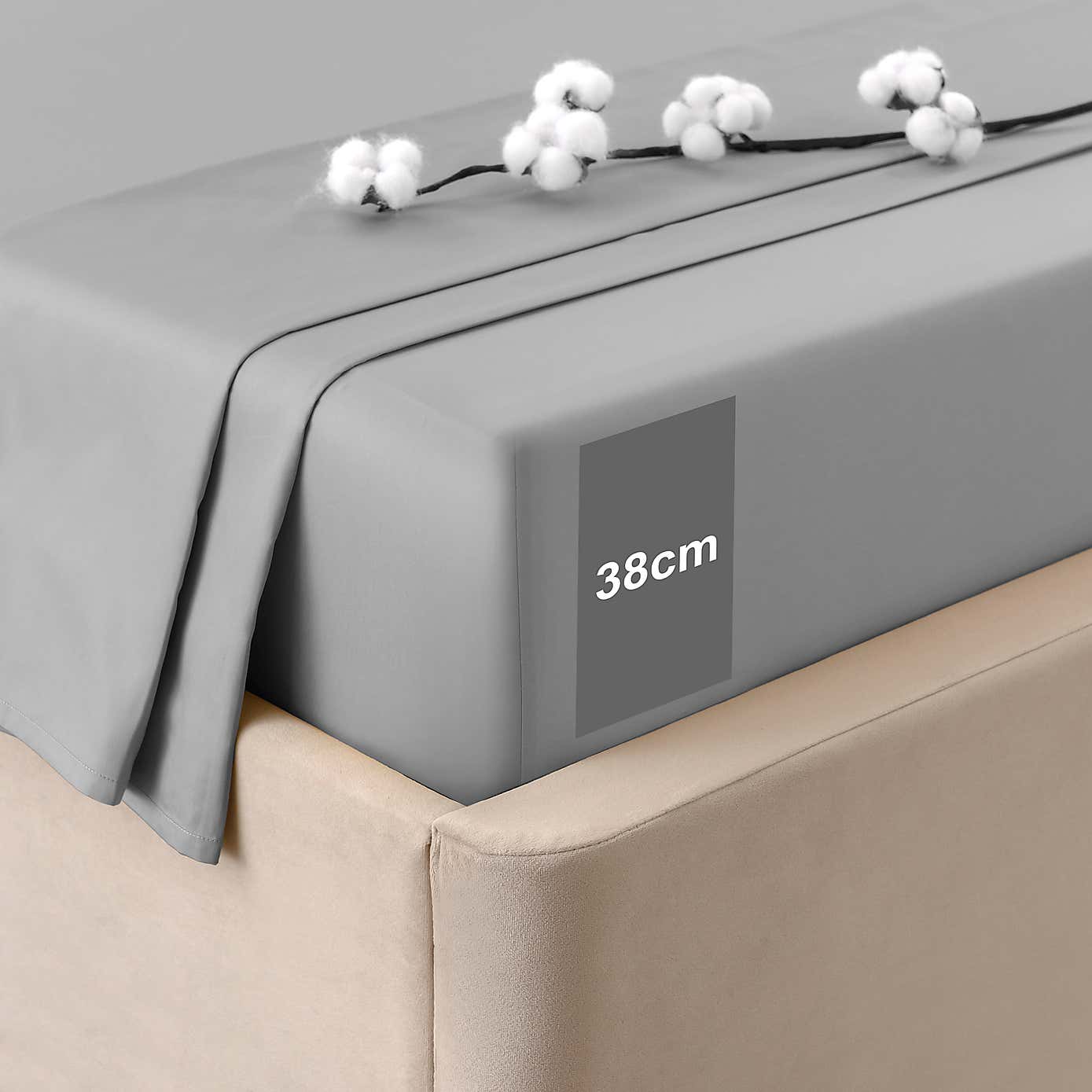 Dorma 300 Thread Count 100% Cotton Sateen Plain Fitted Sheet