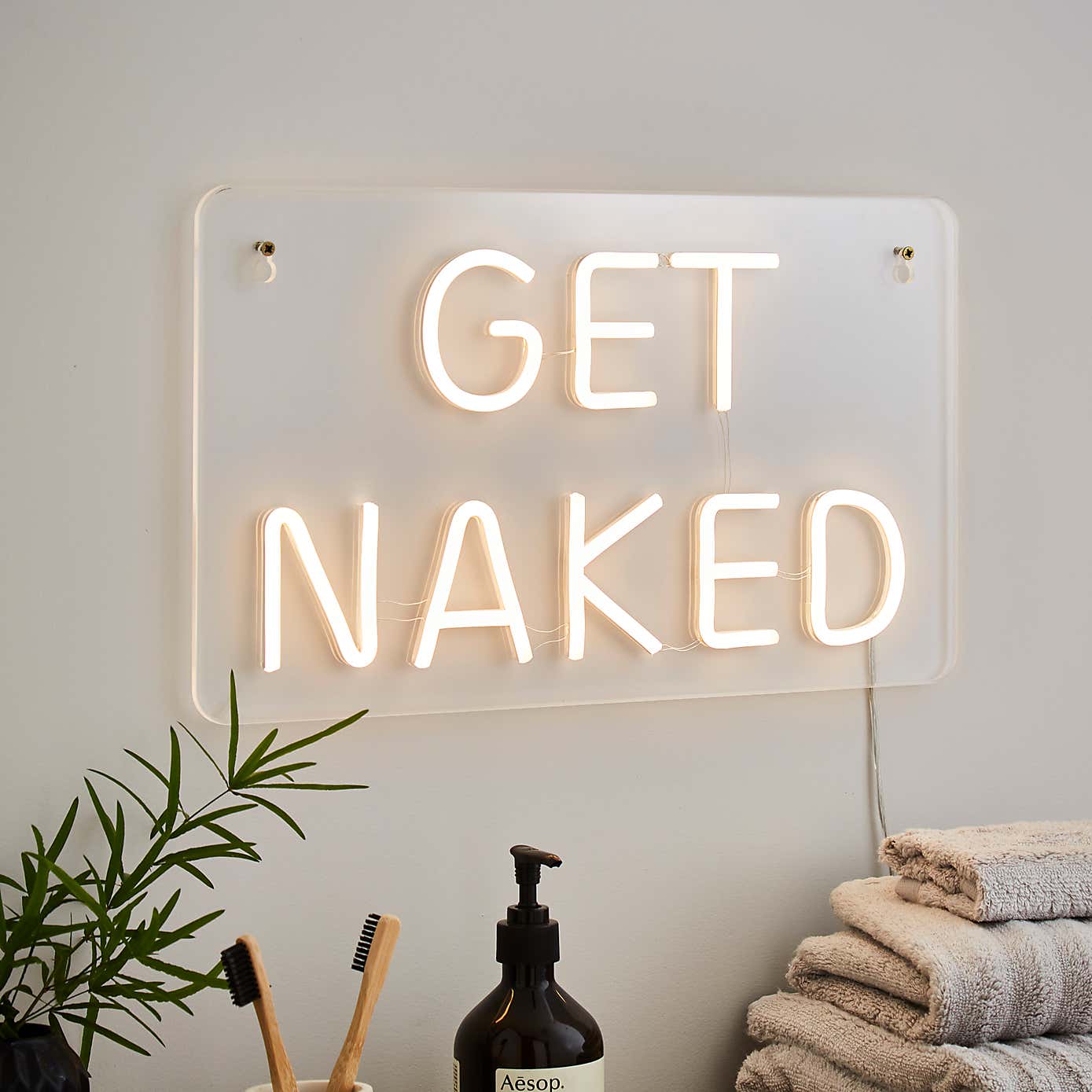 'Get Naked' Neon Sign